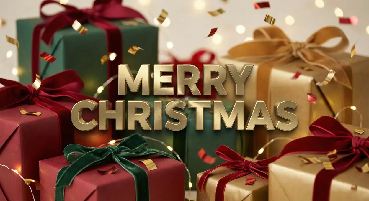 Free Download Merry Christmas Background With Bells And Ribbons - High Quality Merry Christmas Background Background