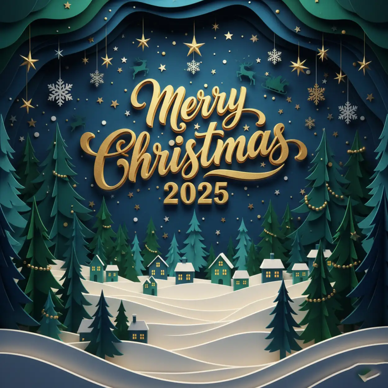 Free Download Merry Christmas Greetings 2025 Green Theme - High Quality Merry Christmas Greetings 2025 Background