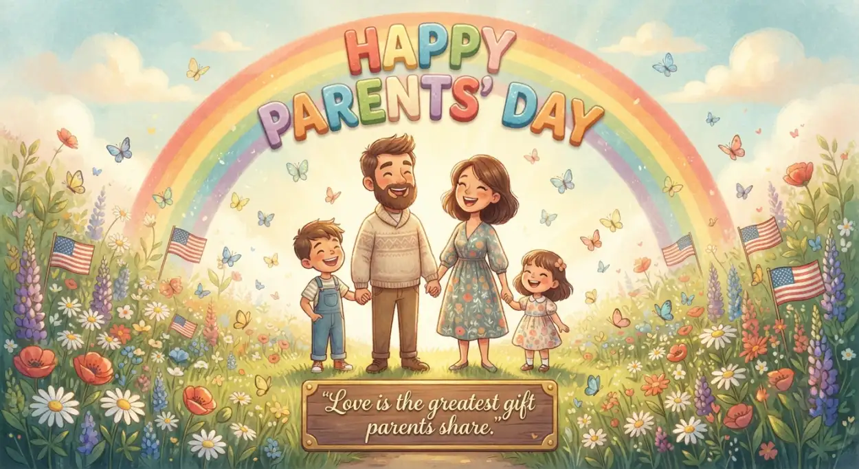 Free Download Minimal Parents Day Design - High Quality American Parents Day 2026 Image