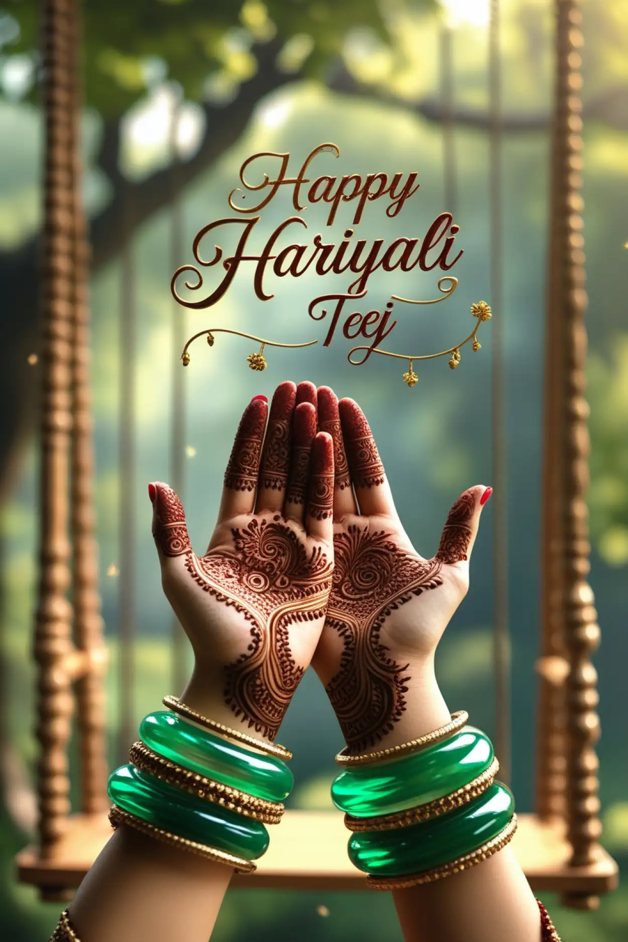 Free Download Minimalist Hariyali Teej Card Design - High Quality Happy Hariyali Teej Background