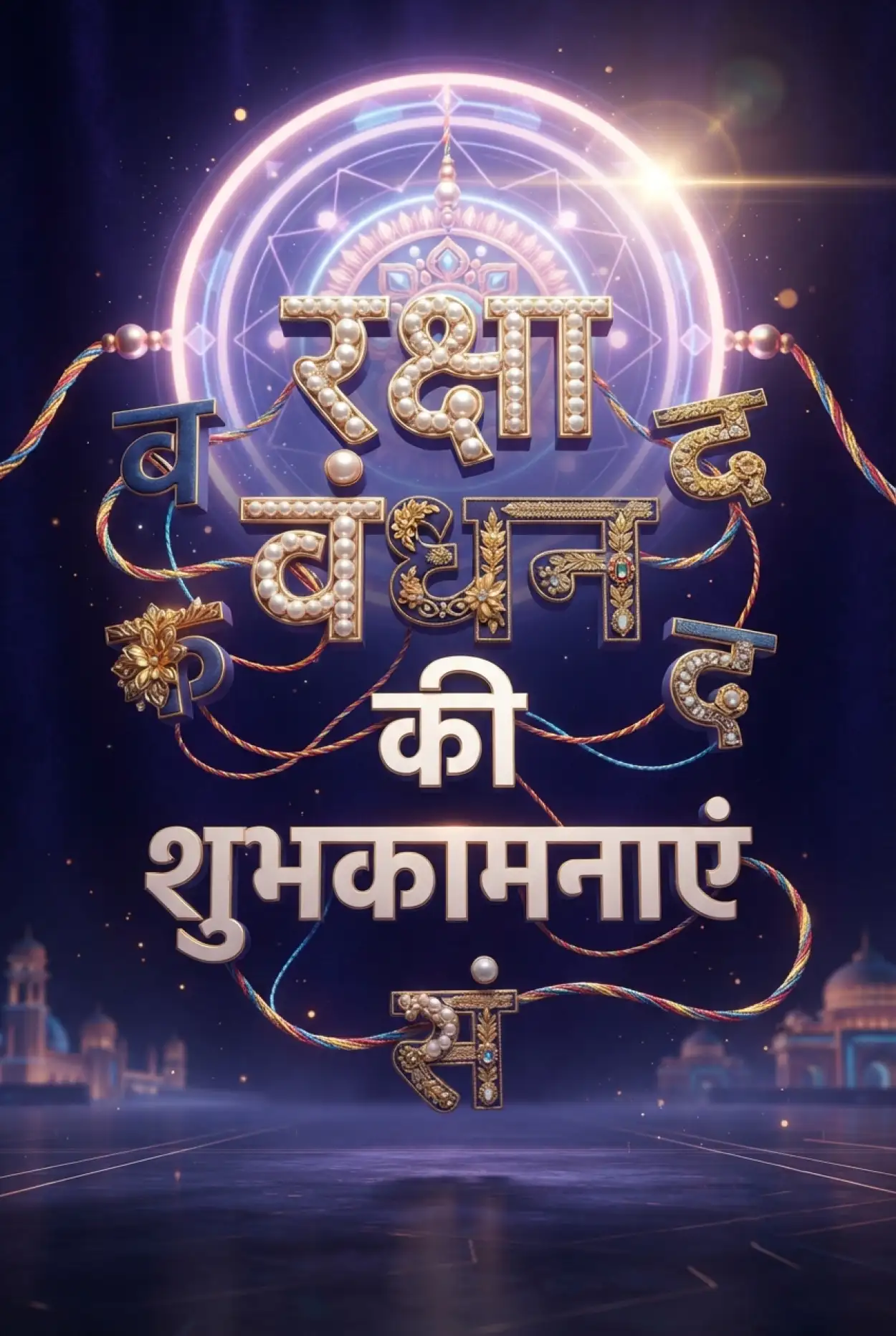 Free Download Modern 3d Indian Raksha Bandhan Hindi Typography Viral Poster - High Quality Raksha Bandhan Ki Shubhkamnaye In Hindi Image