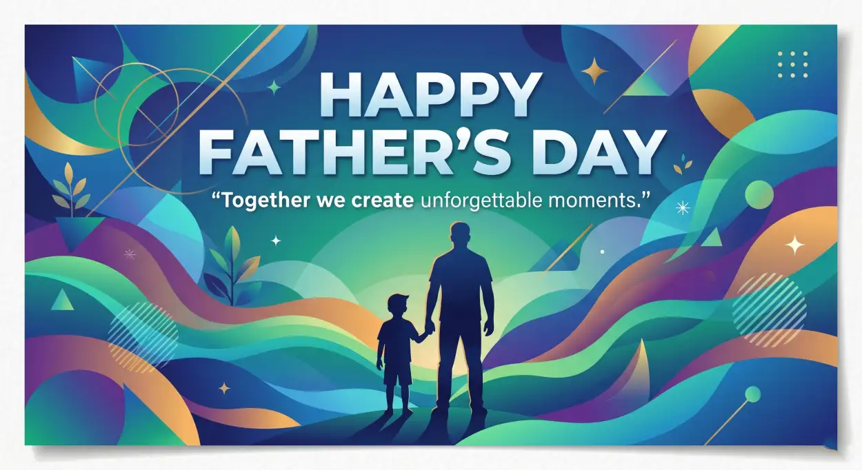 Free Download Modern Fathers Day Greeting Card Template - High Quality Happy Fathers Day Greeting Card Image