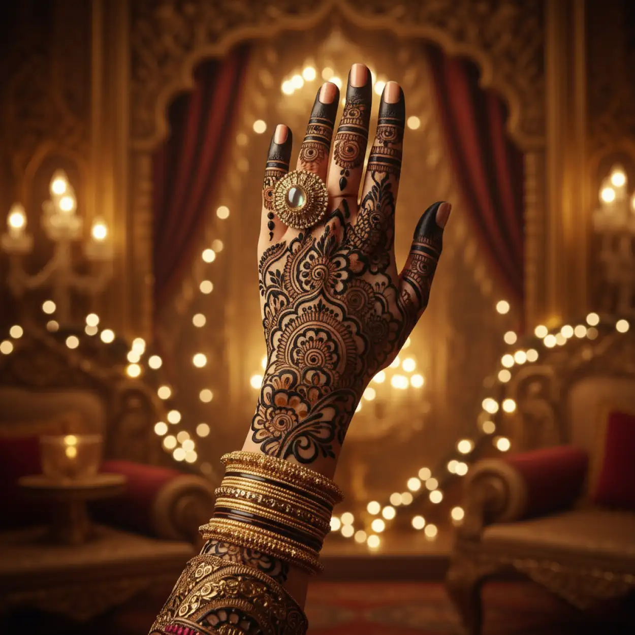 Free Download Modern Mehndi Design For Girls With Minimal Lines - High Quality New Mehndi Design Image