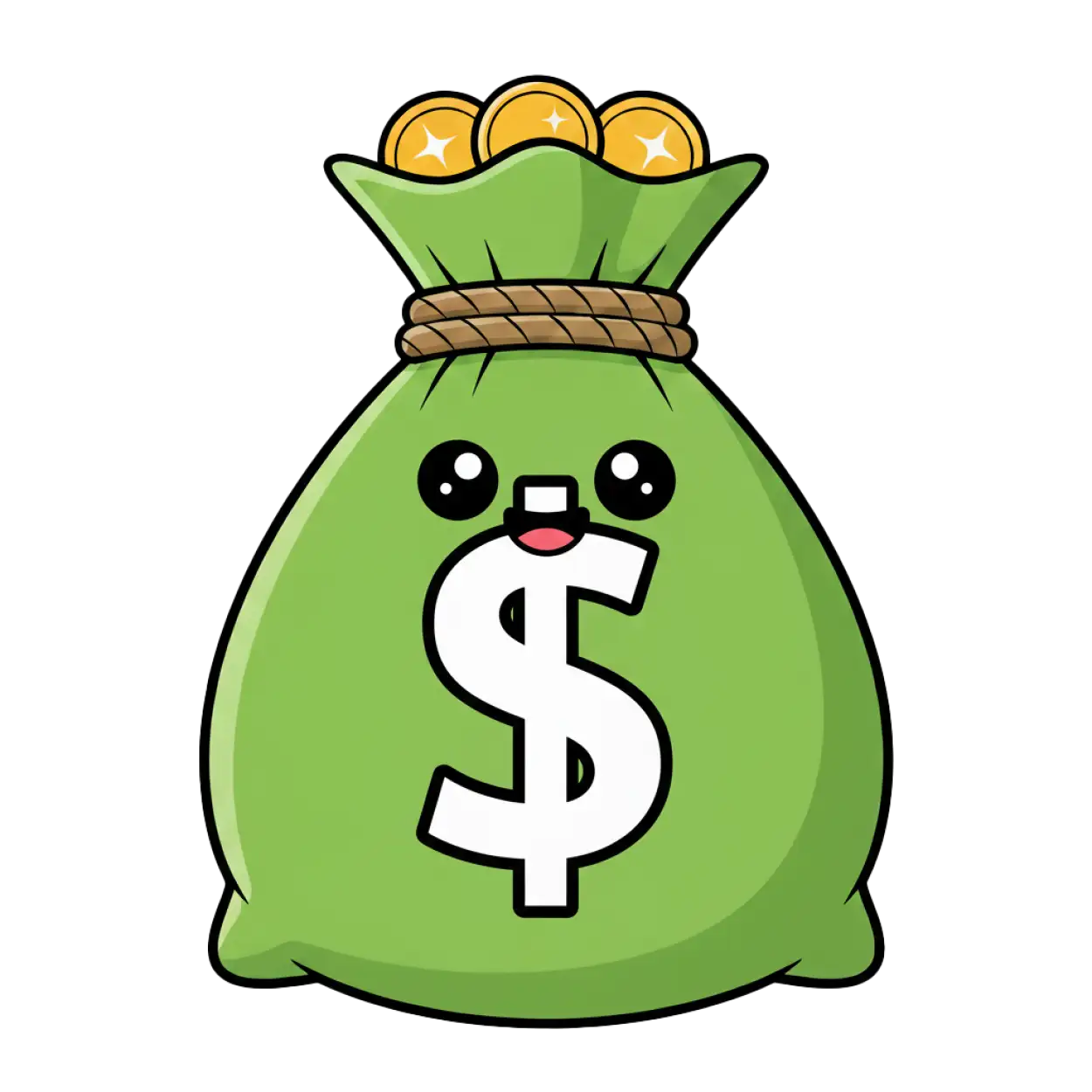 Free Download Money Bag Png With Dollar Coins - High Quality Money Bag Png PNG Image