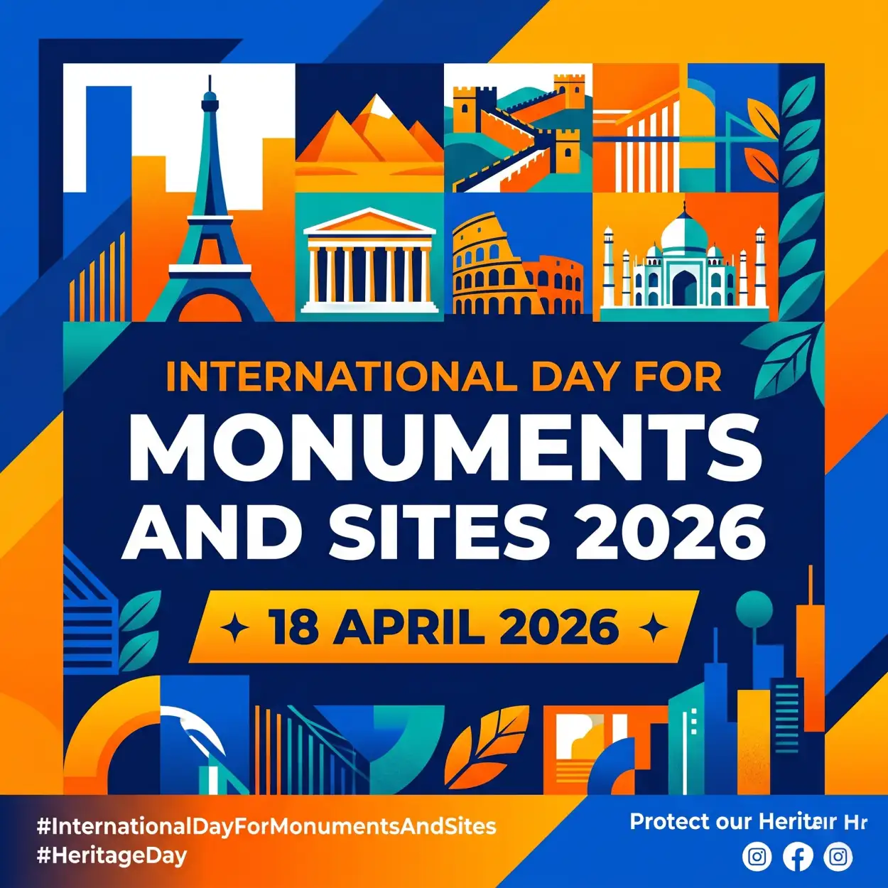 Free Download Monuments Day Trending Hashtags 2026 - High Quality International Day For Monuments And Sites 2026 Image