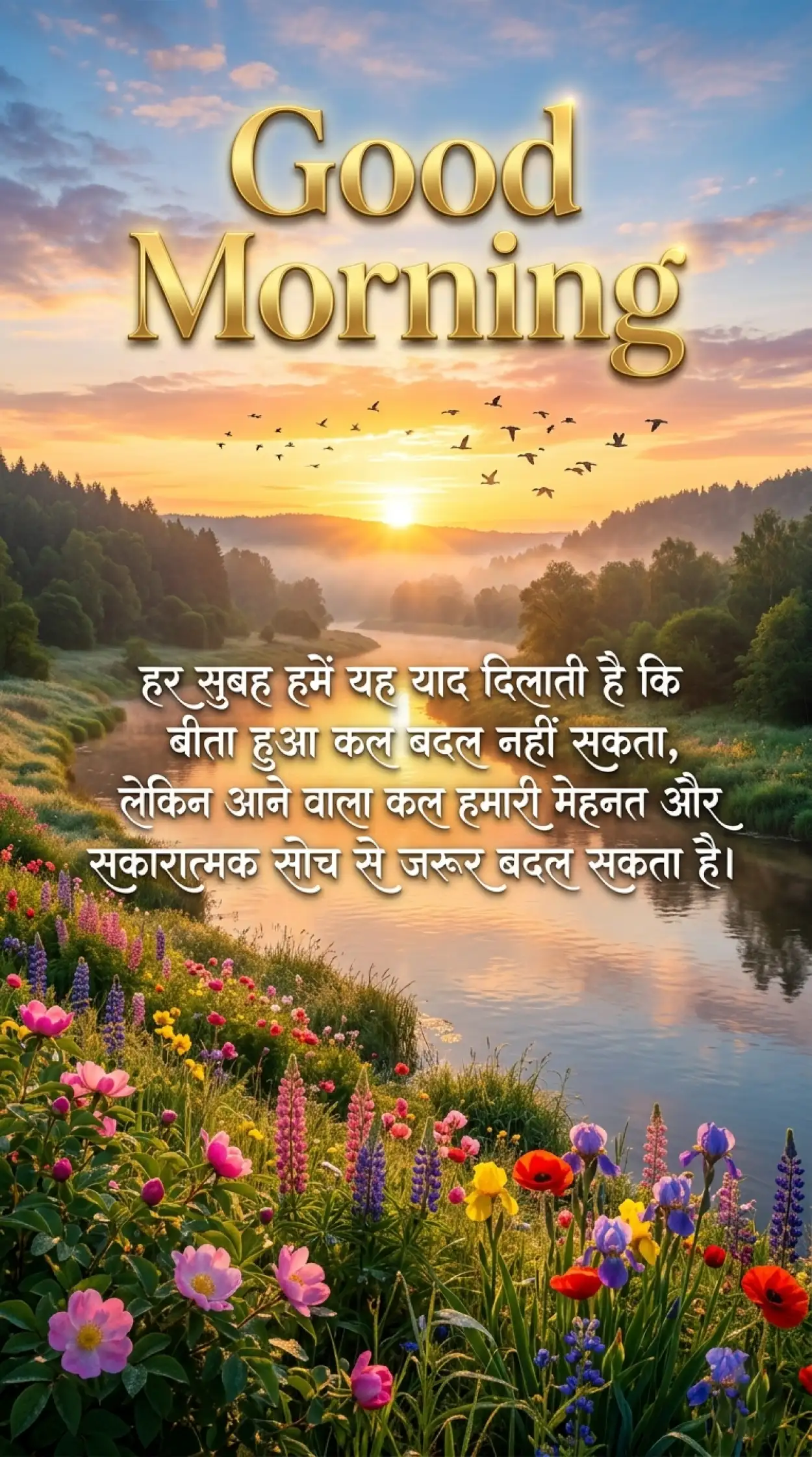 Free Download Morning Blessing Quotes Hindi - High Quality Good Morning Motivational Quotes Hindi Image