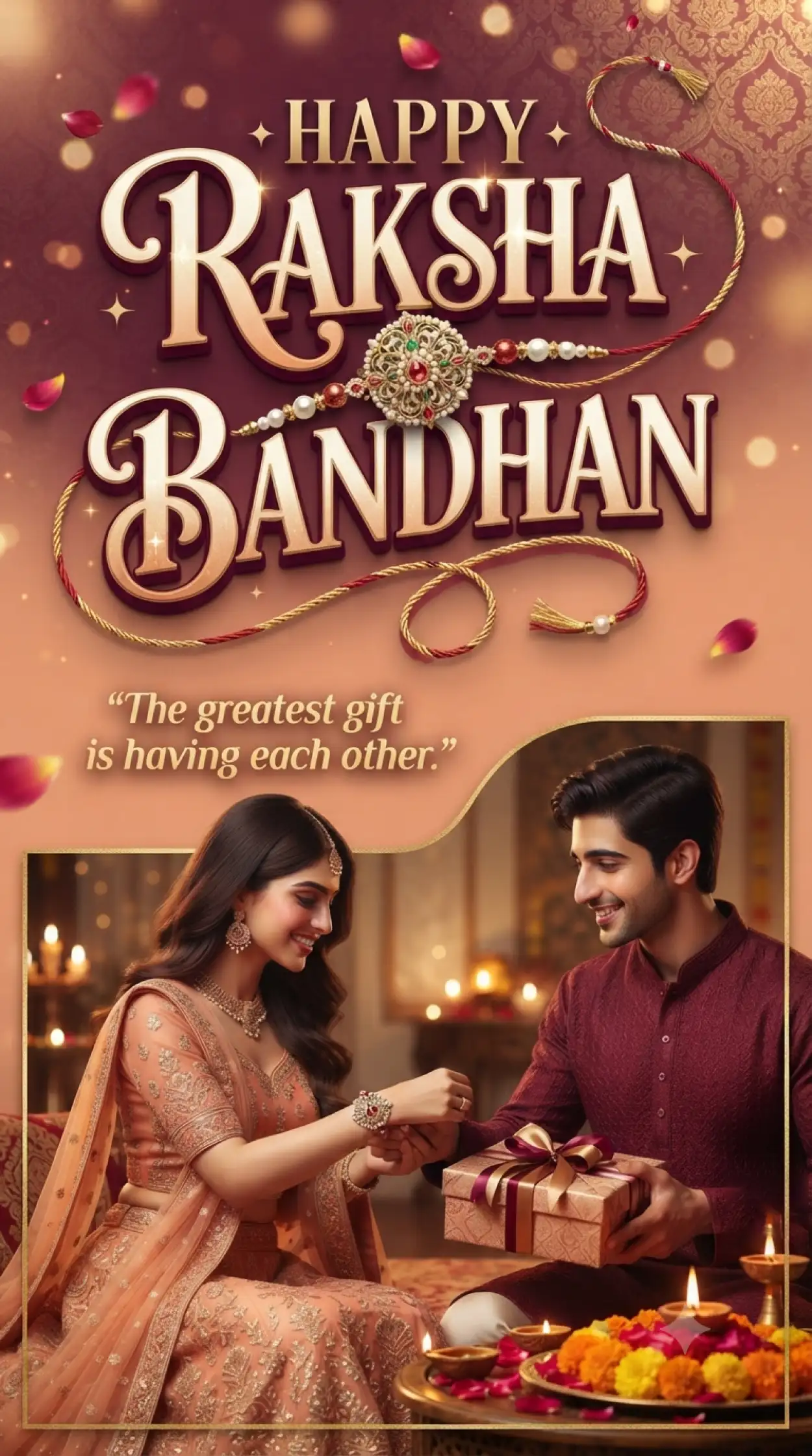 Free Download Most Beautiful Raksha Bandhan Greetings For Sister - High Quality Happy Raksha Bandhan Greetings Image