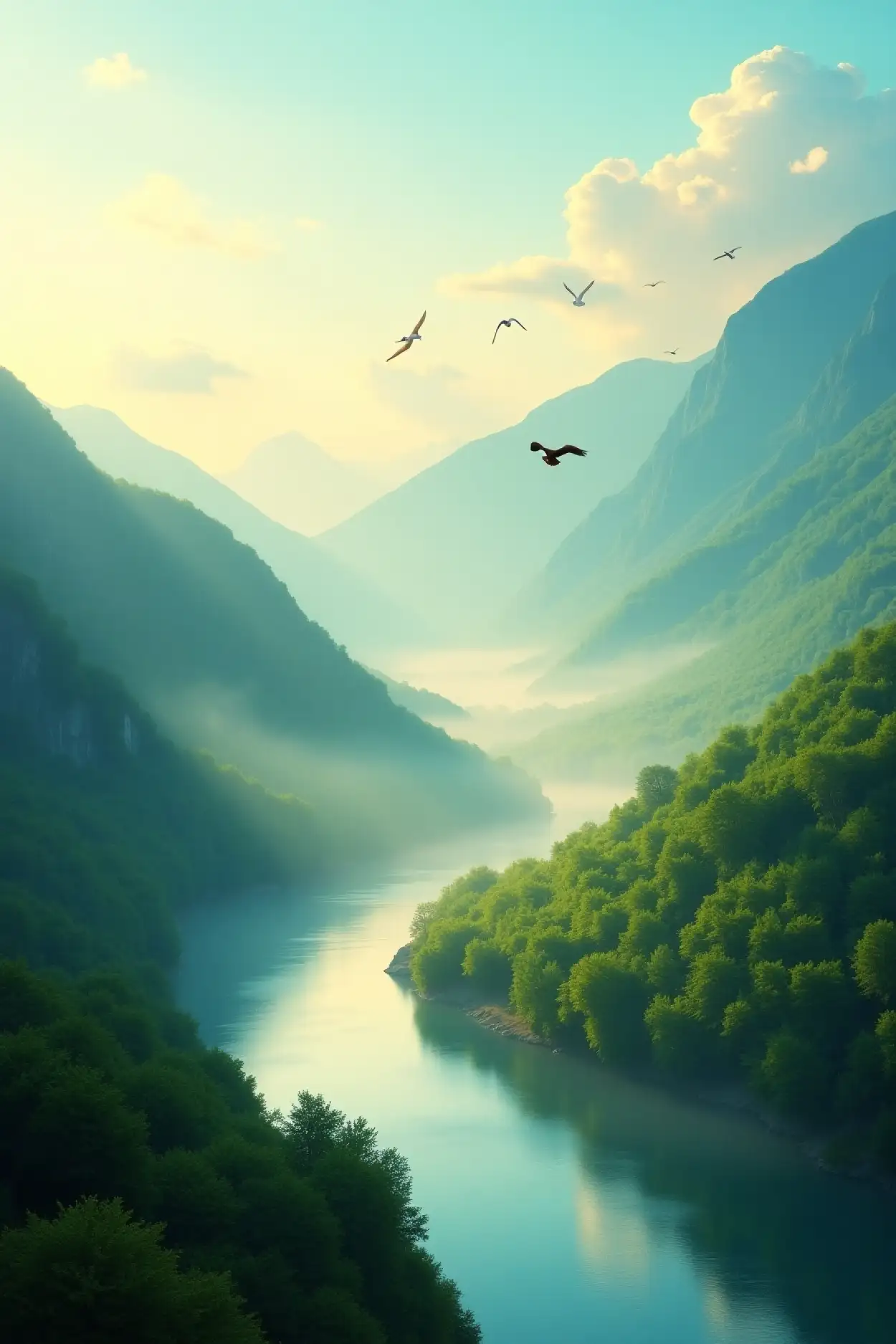 Mountain Valley With River Nature Background - Royalty Free Valley Nature Background Image | Pngmagic Free Download Mountain Valley With River Nature Background - High Quality Valley Nature Background Background