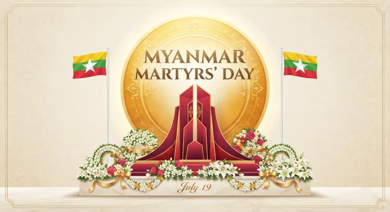 Free Download Myanmar Martyrs Day Commemorative Design - High Quality Myanmar Martyrs Day 2026 Image