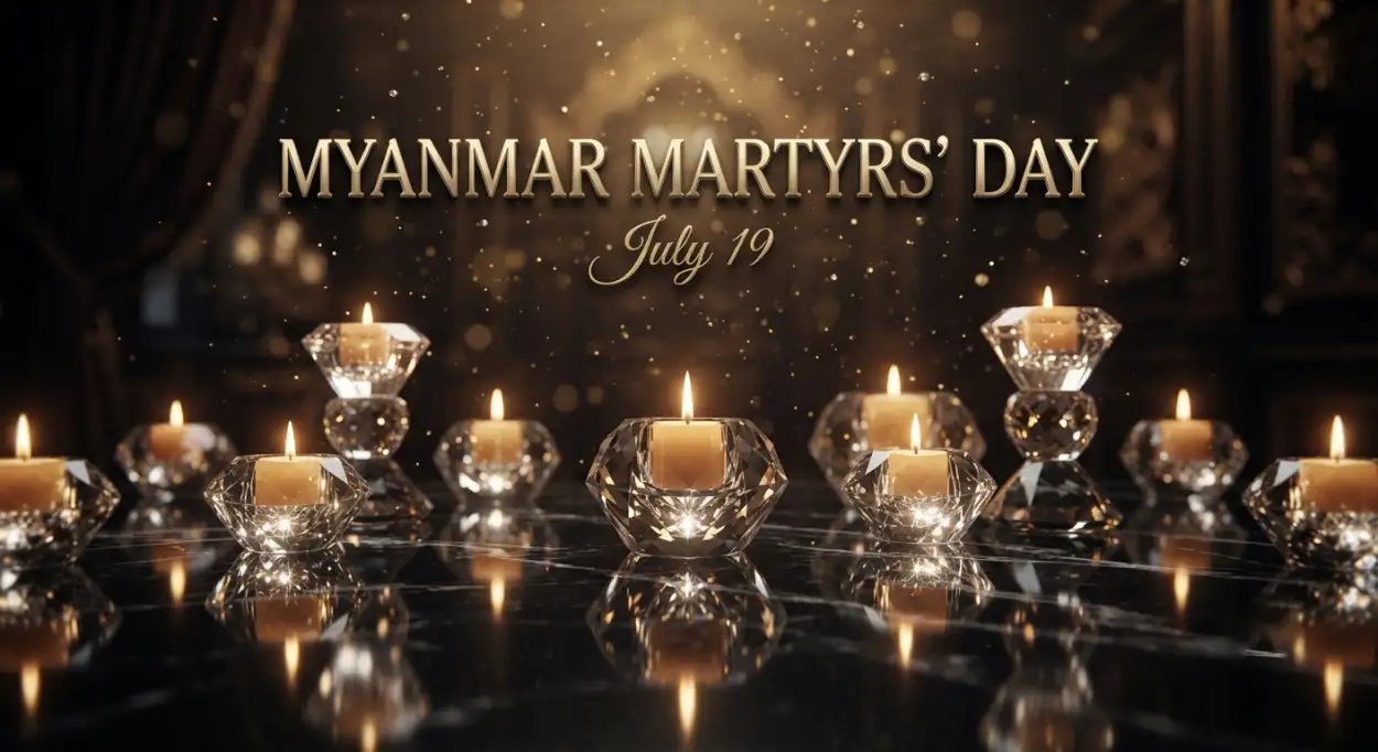 Free Download Myanmar Martyrs Day Editable Template - High Quality Myanmar Martyrs Day 2026 Image