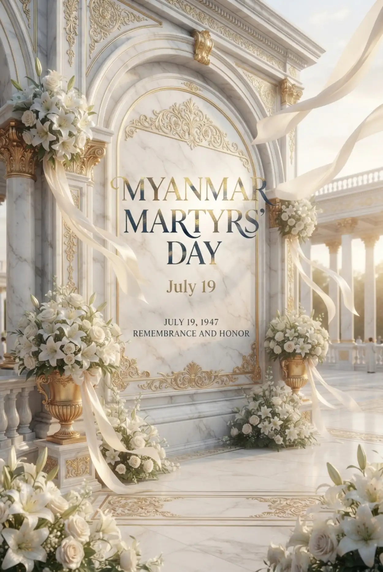 Free Download Myanmar Martyrs Day Respectful Design - High Quality Myanmar Martyrs Day 2026 Image