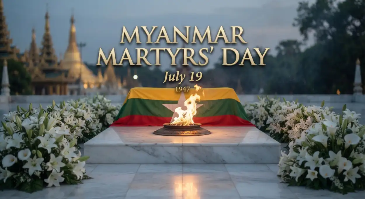 Free Download Myanmar Martyrs Day Respectful Wishes - High Quality Myanmar Martyrs Day 2026 Image