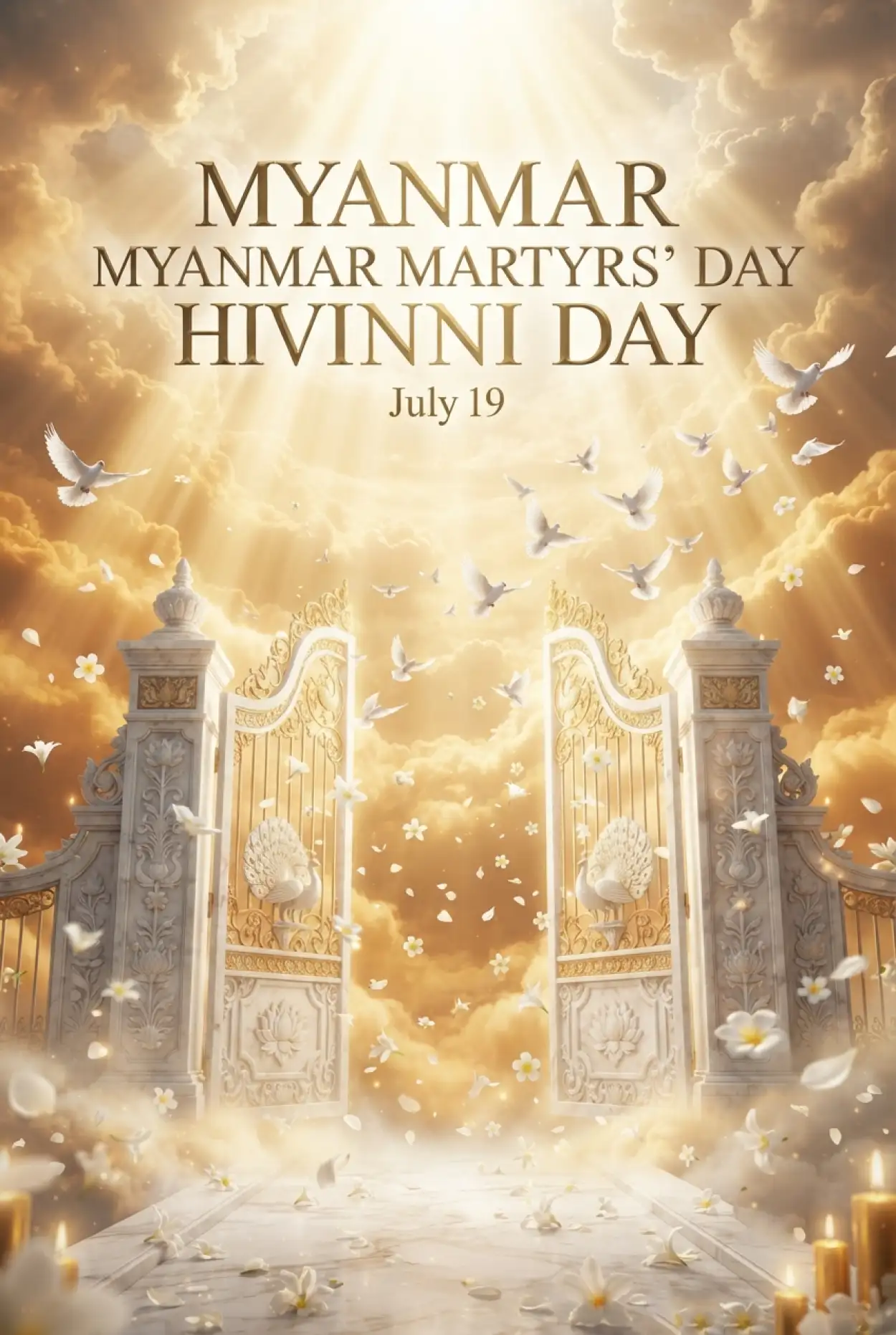 Free Download Myanmar Martyrs Day Vertical Poster - High Quality Myanmar Martyrs Day 2026 Image