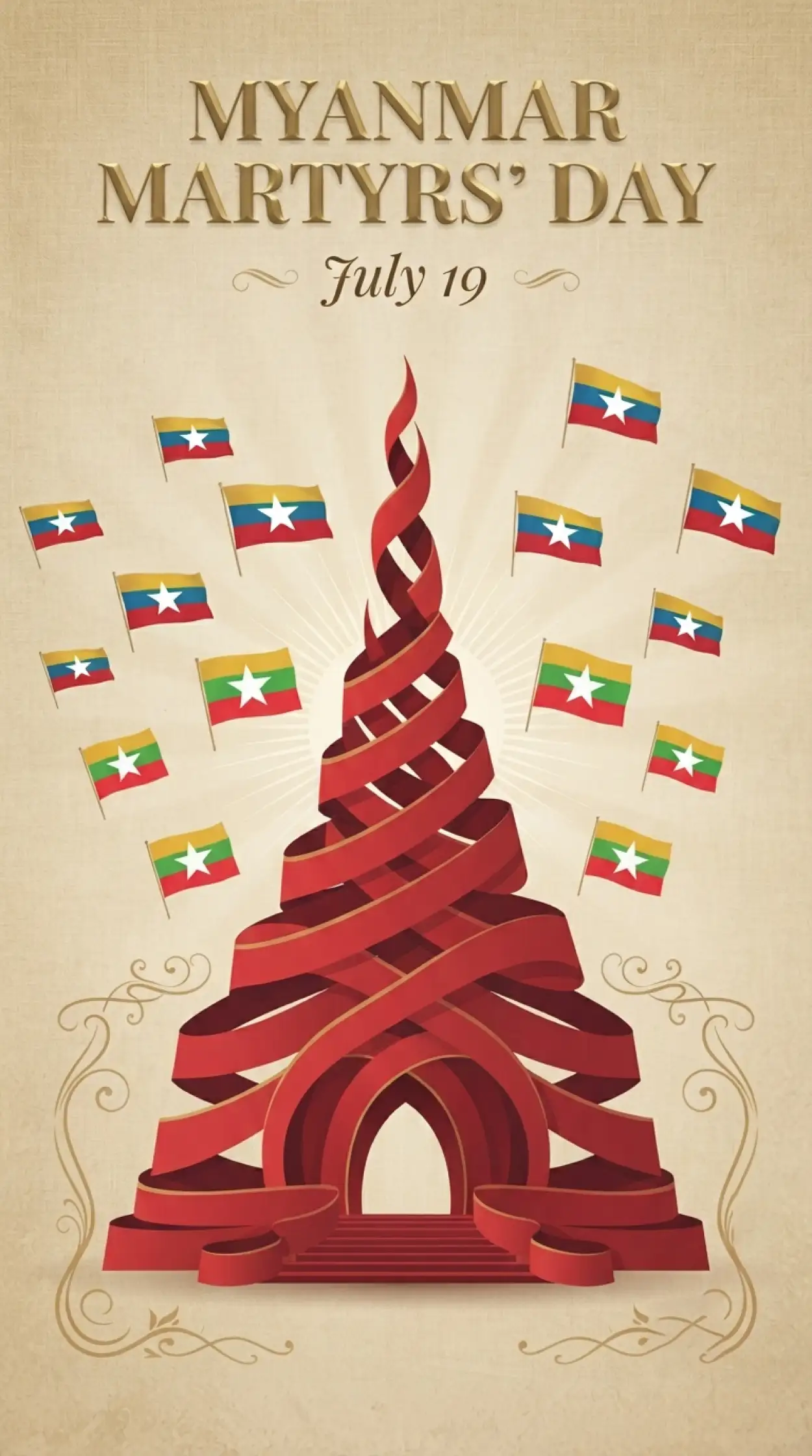 Free Download Myanmar Remembrance Graphics - High Quality Myanmar Martyrs Day 2026 Image