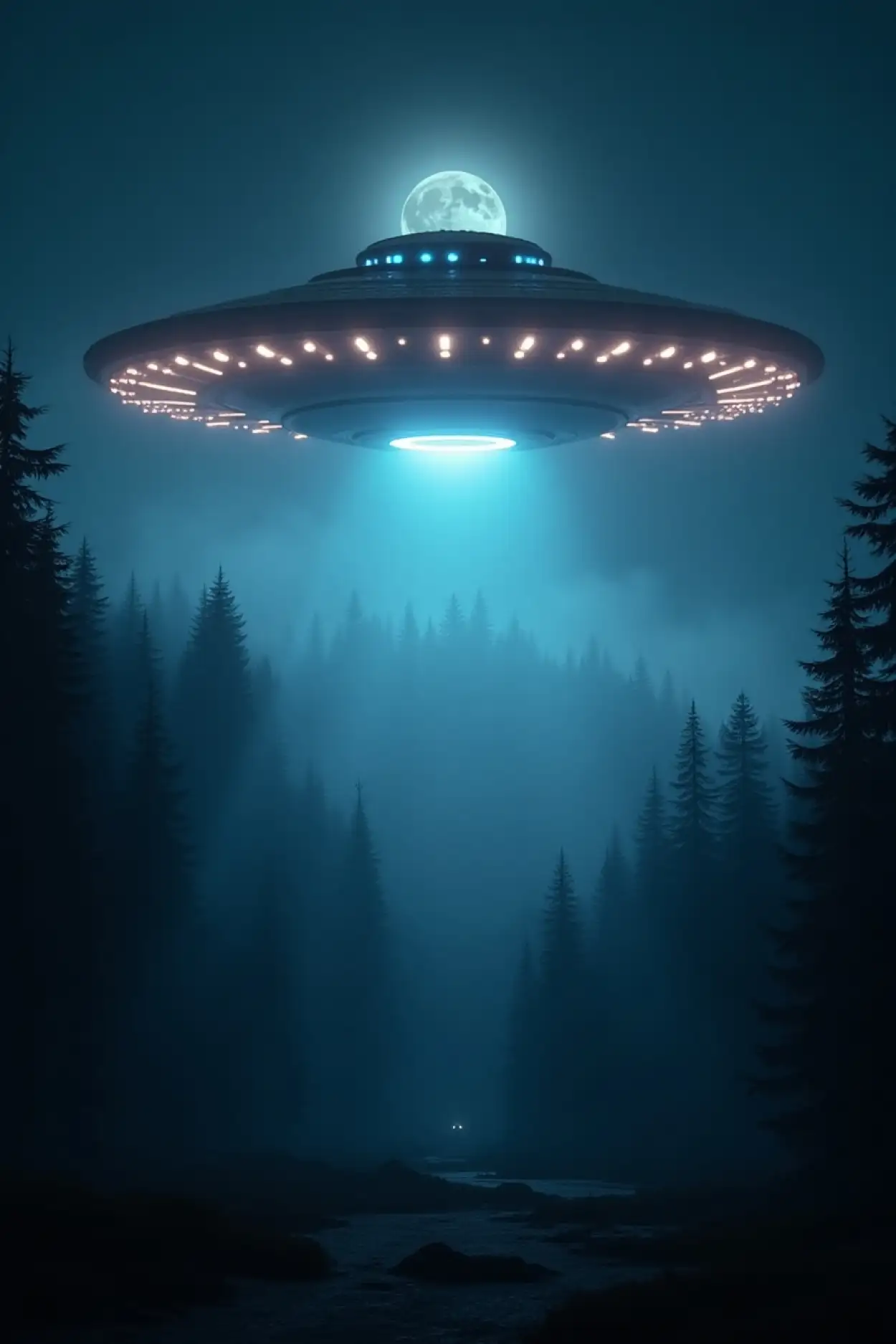 Mysterious Forest With Ufo Picture - Royalty Free World UFO Day 2025 Image | Pngmagic Free Download Mysterious Forest With Ufo Picture - High Quality World UFO Day 2025 Background