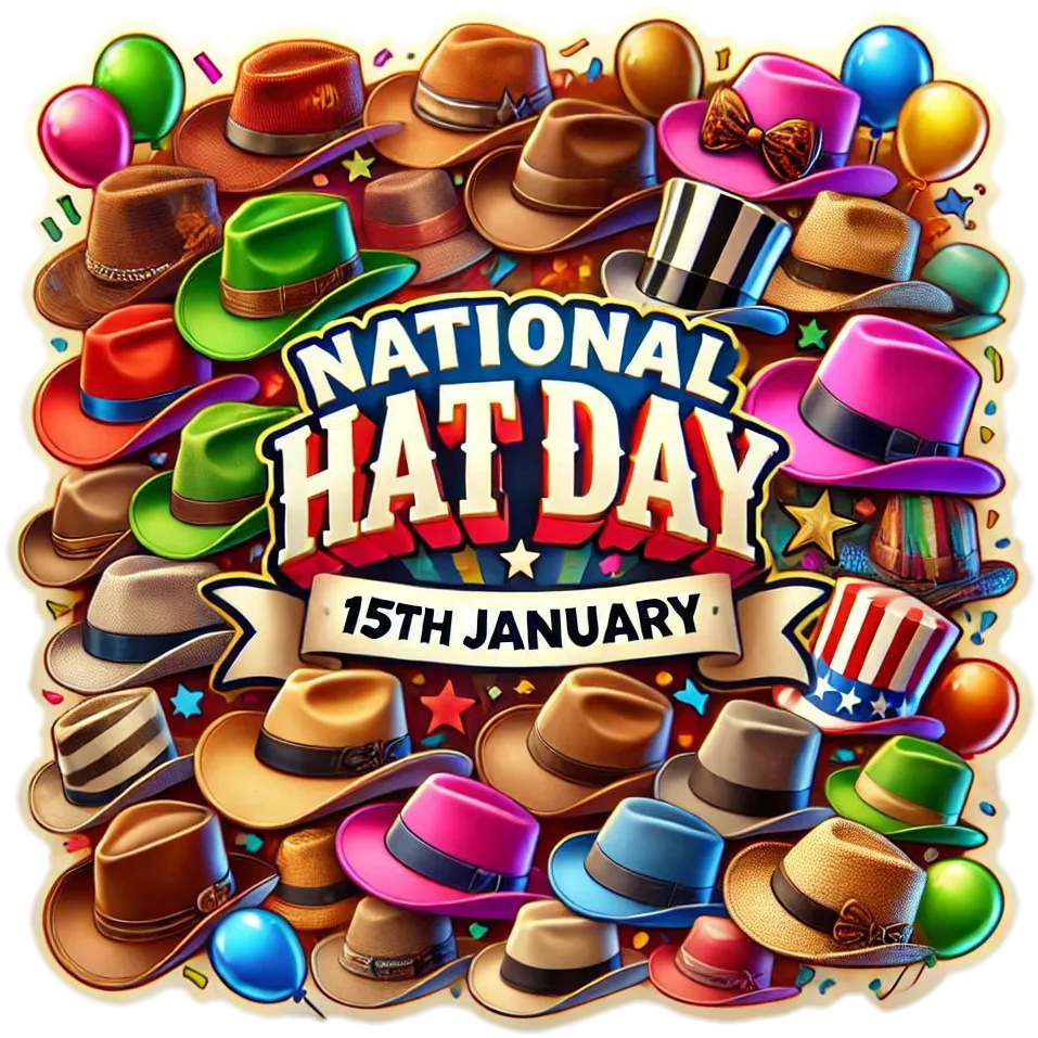 National Hat Day Png With Hats Of Different Styles - Royalty Free National Hat Day Png Image | Pngmagic Free Download National Hat Day Png With Hats Of Different Styles - High Quality National Hat Day Png PNG Image