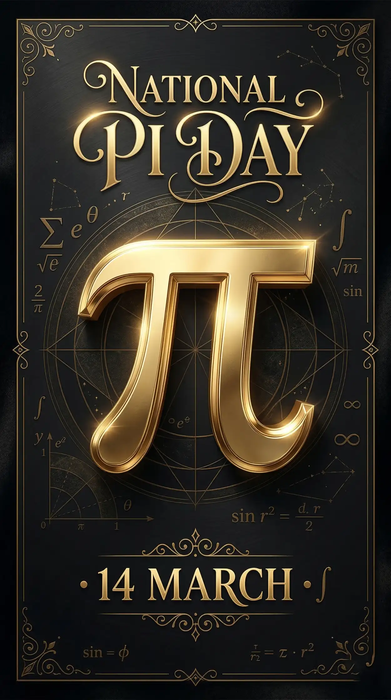 Free Download National Pi Day Math Formula Poster - High Quality National Pi Day Image