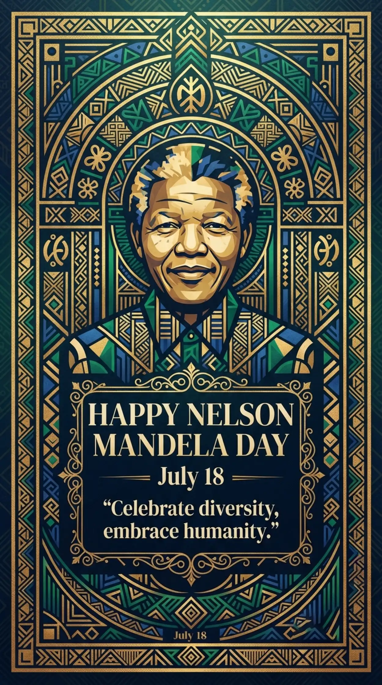 Free Download Nelson Mandela Day Wishes Vertical Banner - High Quality Nelson Mandela Day Wishes Image