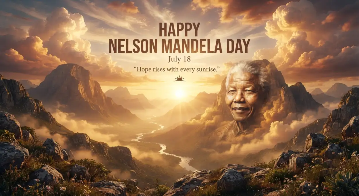 Free Download Nelson Mandela Day Wishes With Creative Design - High Quality Nelson Mandela Day Wishes Image