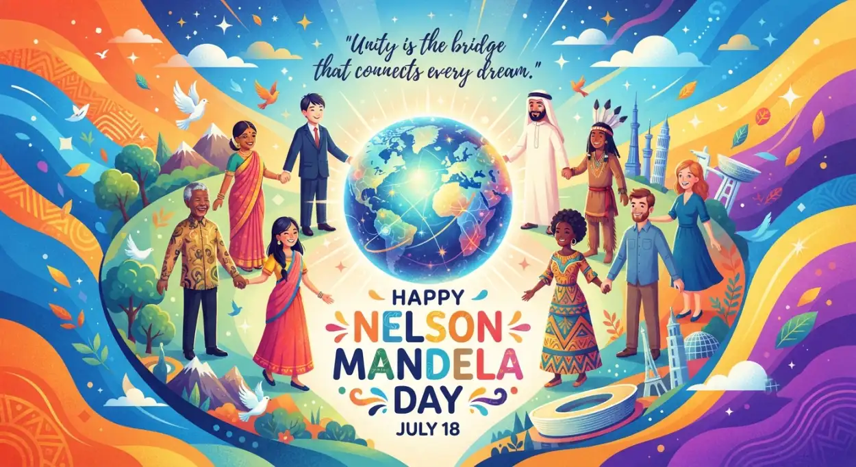 Free Download Nelson Mandela Day Wishes With South Africa Theme - High Quality Nelson Mandela Day Wishes Image