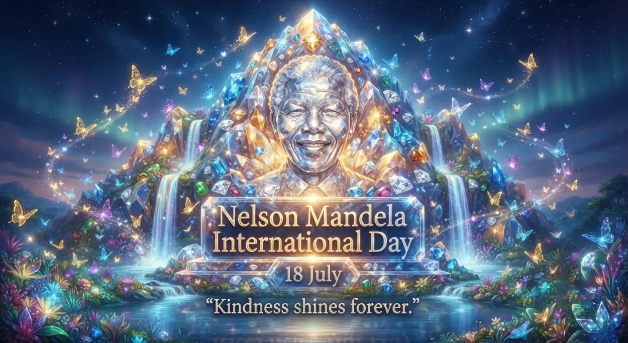 Free Download Nelson Mandela International Day Kindness Awareness Poster - High Quality Nelson Mandela International Day 2026 Image