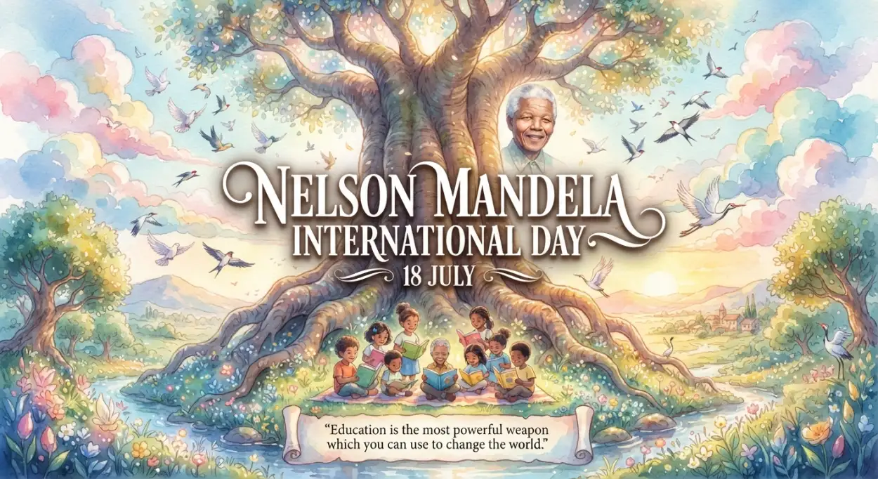 Free Download Nelson Mandela International Day Printable Classroom Banner - High Quality Nelson Mandela International Day 2026 Image