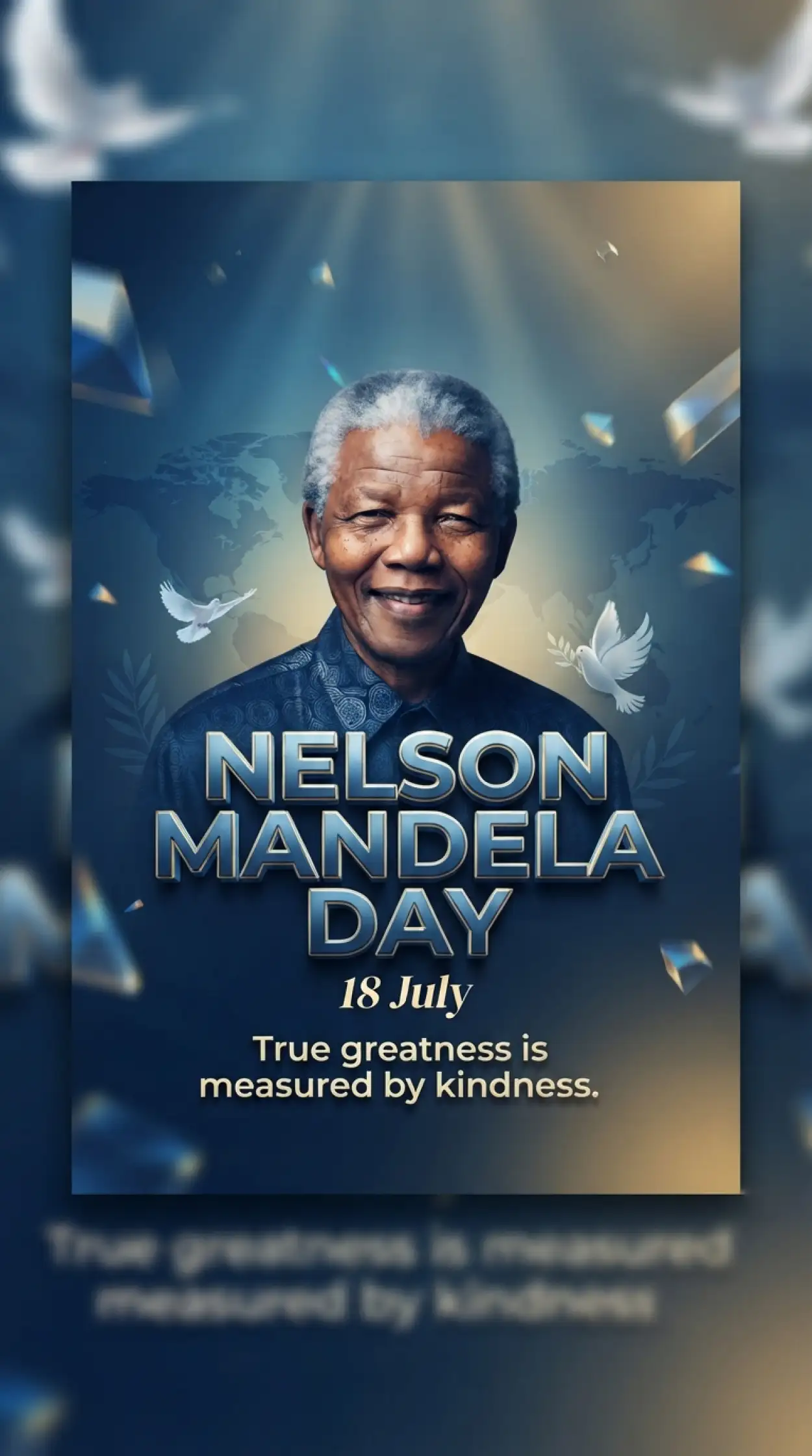 Free Download Nelson Mandela Social Media Poster Template 2026 - High Quality Nelson Mandela Poster 2026 Image