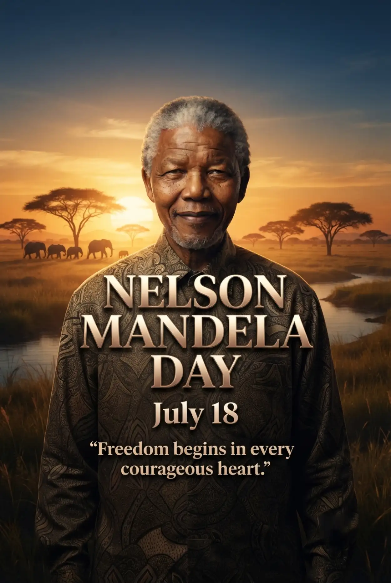 Free Download Nelson Mandela Whatsapp Status Poster 2026 - High Quality Nelson Mandela Poster 2026 Image