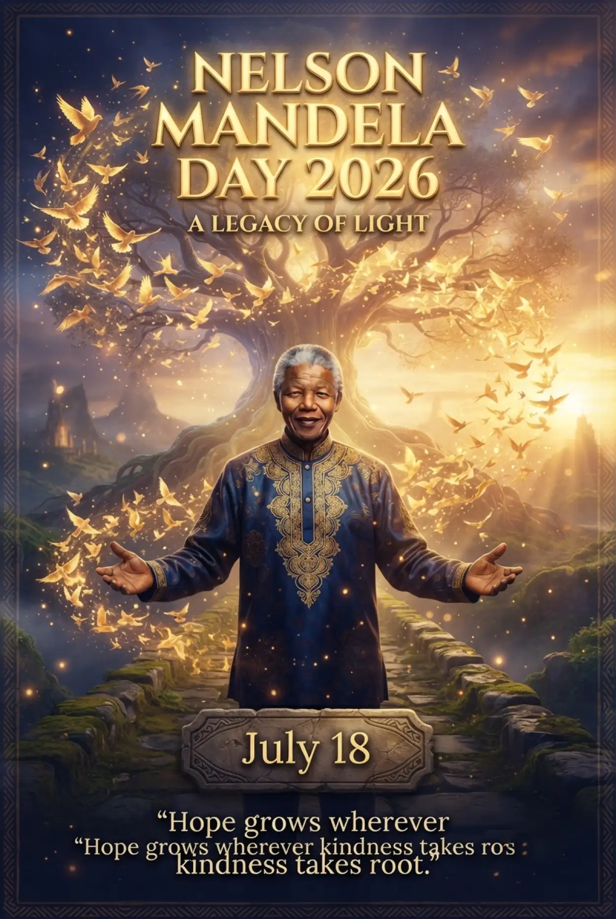 Free Download Nelson Mandela World Peace Poster 2026 - High Quality Nelson Mandela Poster 2026 Image