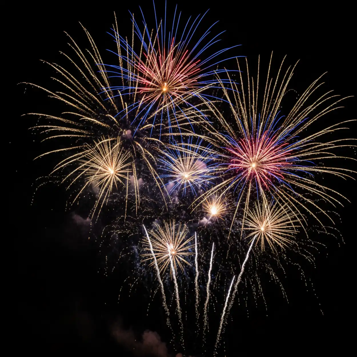 Free Download New Year Fireworks Background Dark Sky Hd - High Quality New Year Fireworks Background Background