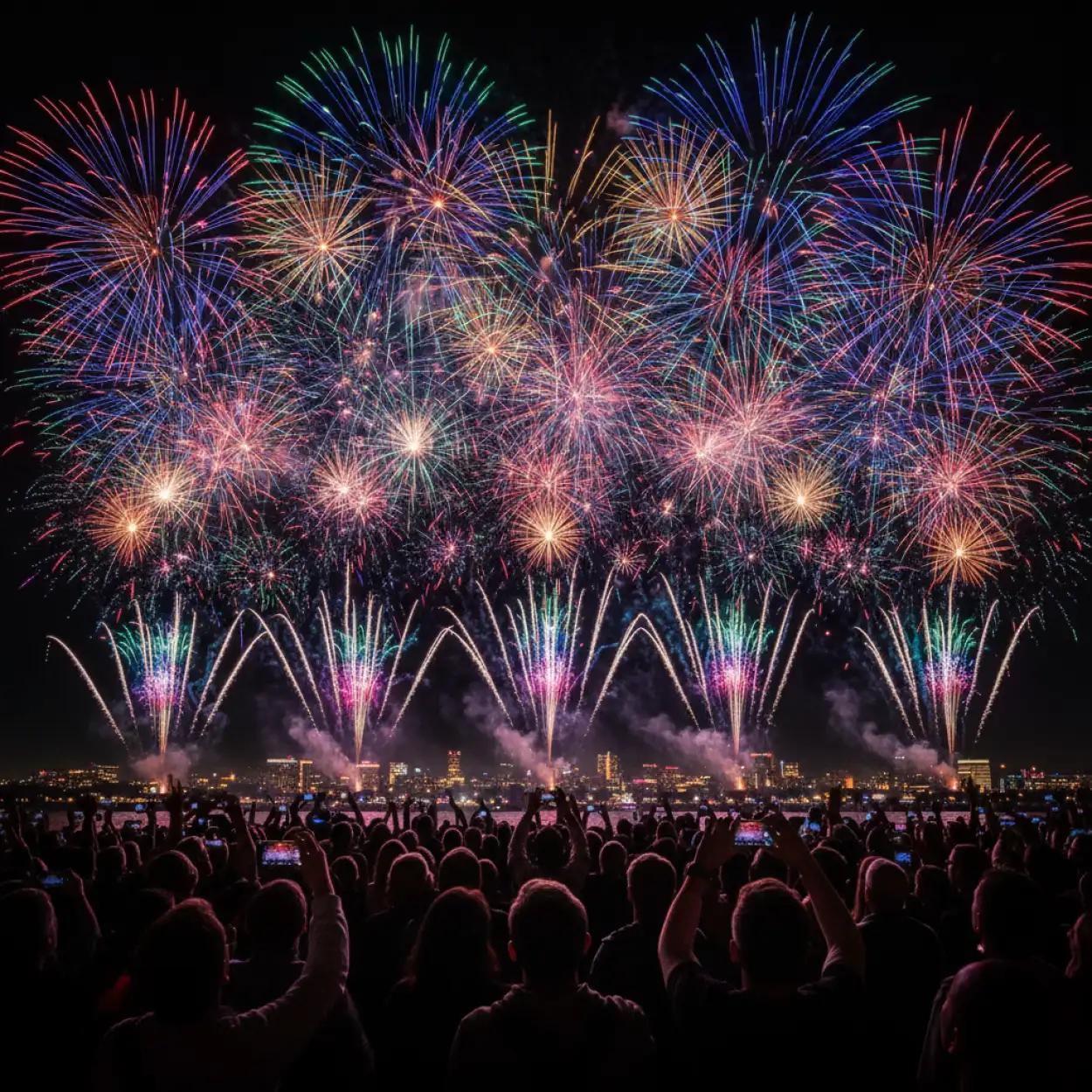 Free Download New Year Fireworks Background Hd - High Quality New Year Background Hd Background