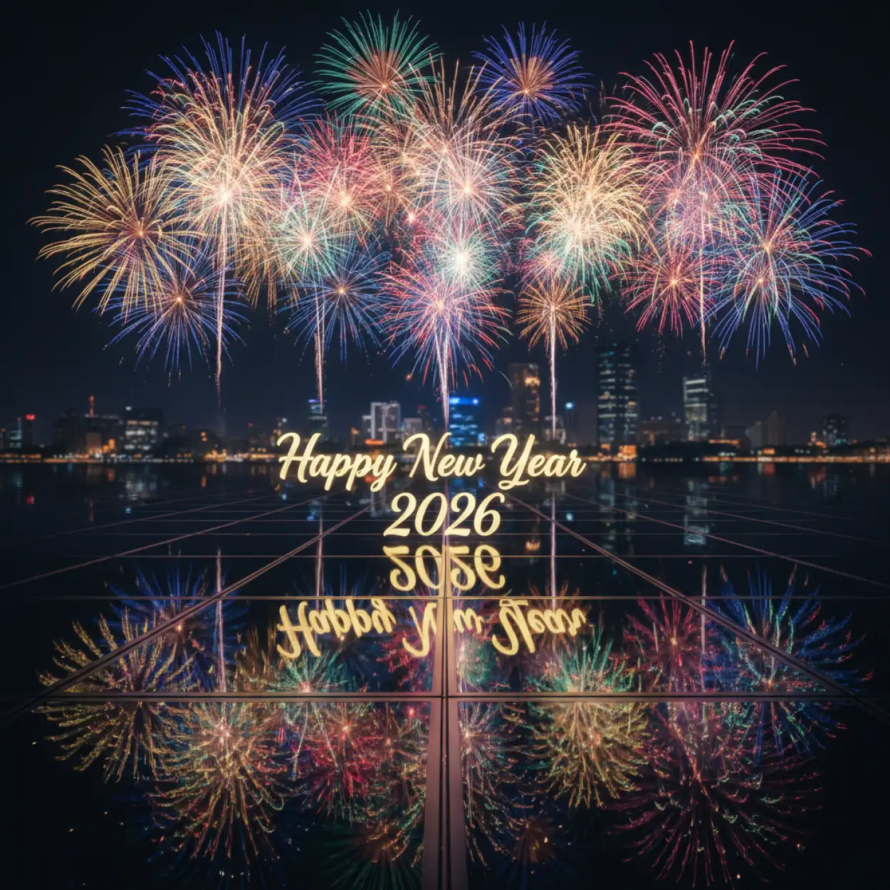 Free Download New Year Greeting Card Night Theme 2026 - High Quality New Year Greeting Card Background