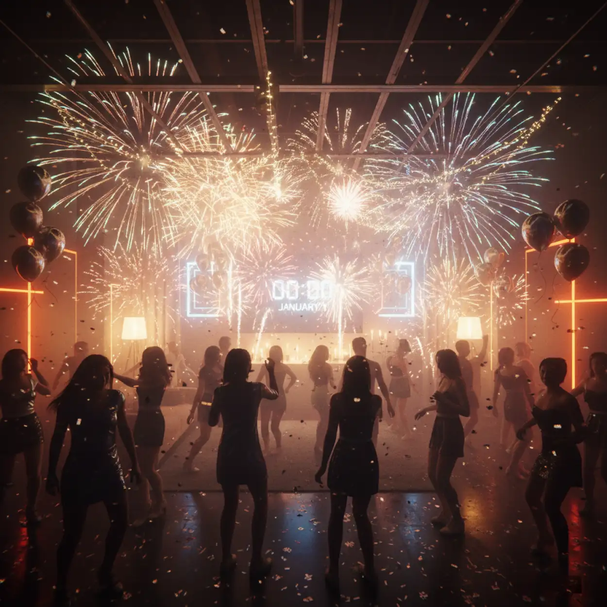 Free Download New Year Party Background Hd With Confetti - High Quality New Year Party Background Hd Background