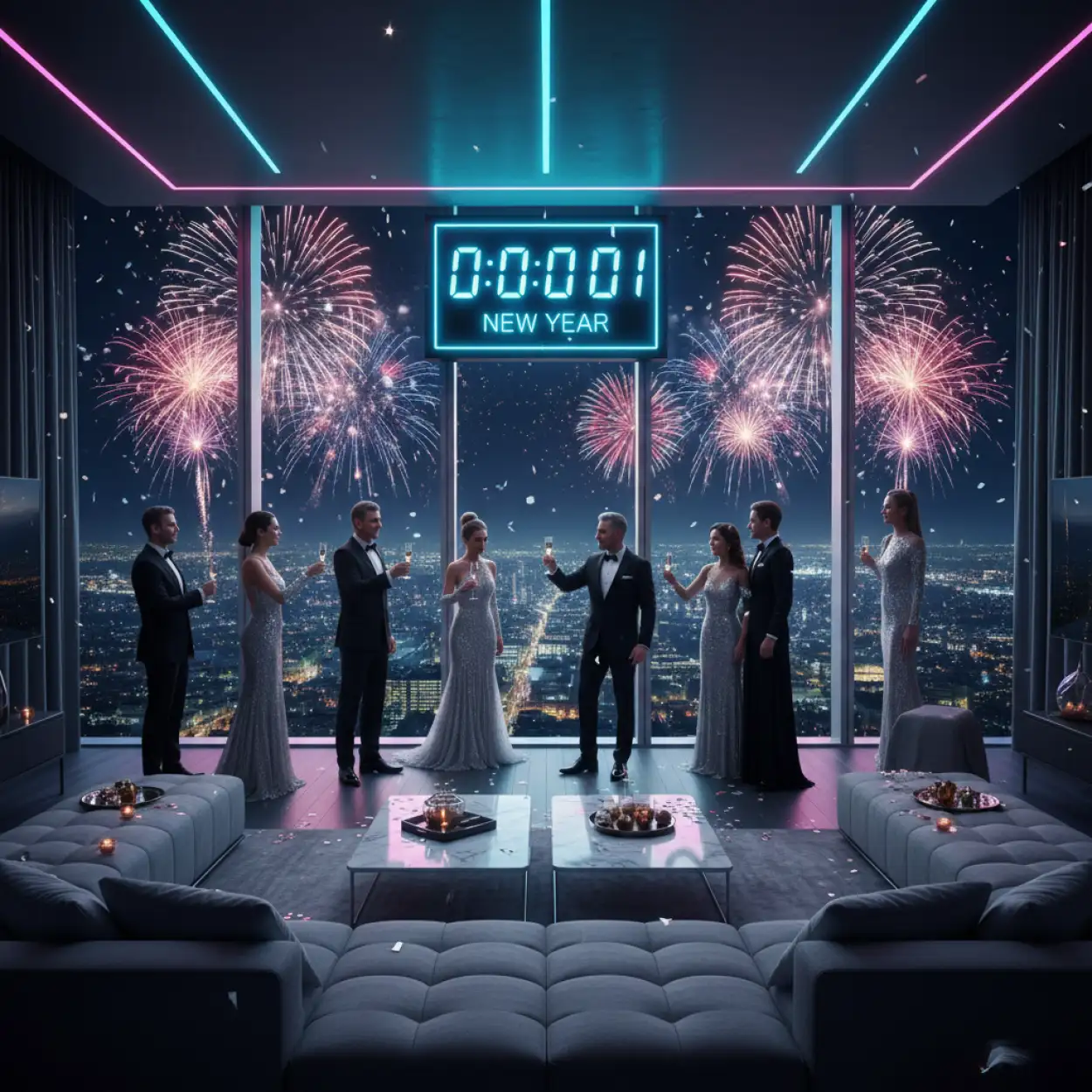 Free Download New Year Party Background With Confetti - High Quality New Year Party Background Hd Background