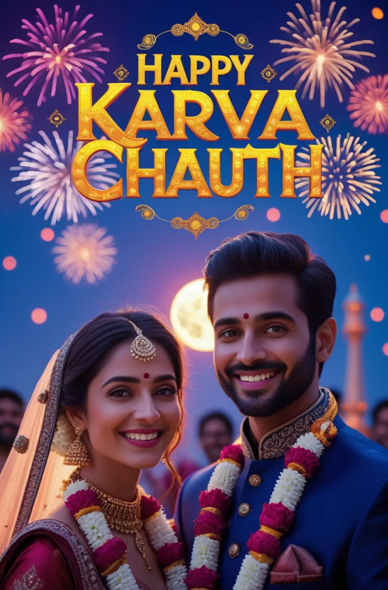 Newly Married Couple Celebrating Karva Chauth Image - Royalty Free Happy Karva Chauth Image | Pngmagic Free Download Newly Married Couple Celebrating Karva Chauth Image - High Quality Happy Karva Chauth Background