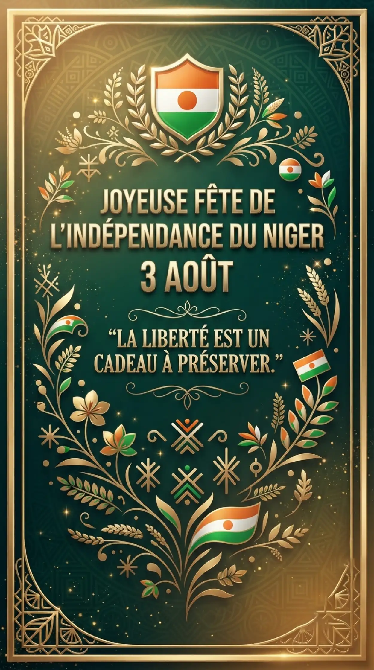 Free Download Niger Independence Day Typography Poster - High Quality Niger Independence Day 2026 Image