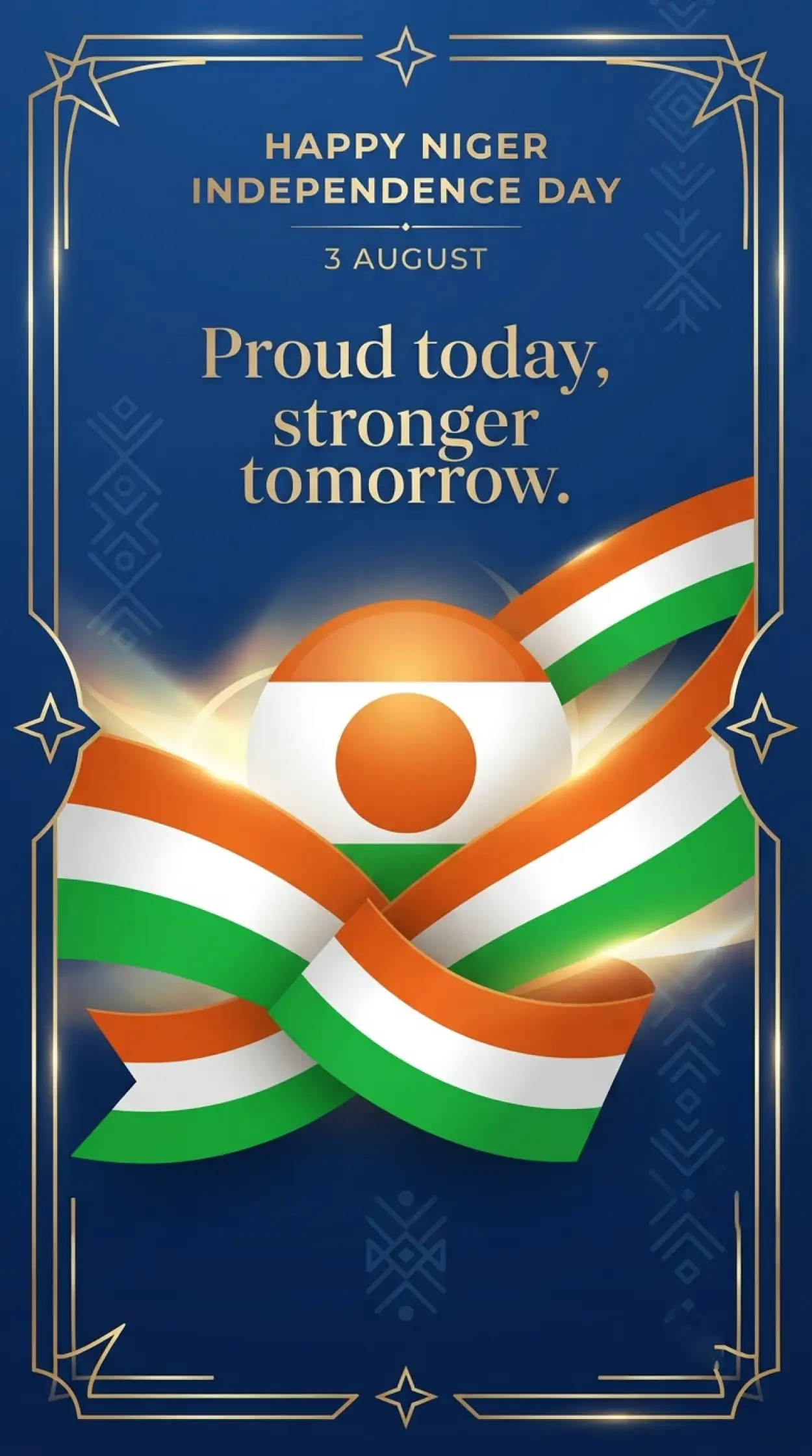 Free Download Niger National Flag With Independence Day Text - High Quality Niger Independence Day 2026 Image