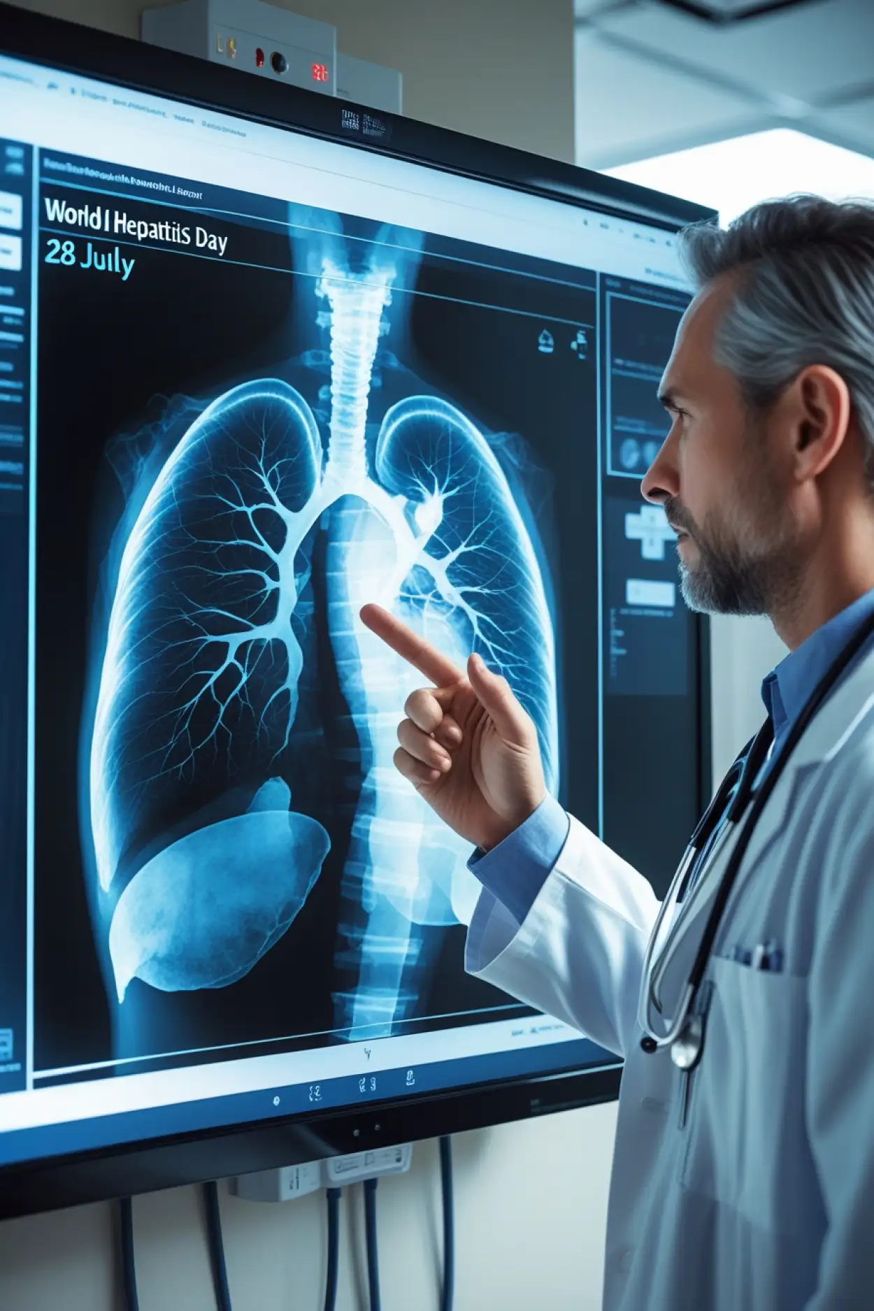 Free Download Nurse With Liver Awareness Chart Image - High Quality World Hepatitis Day Background