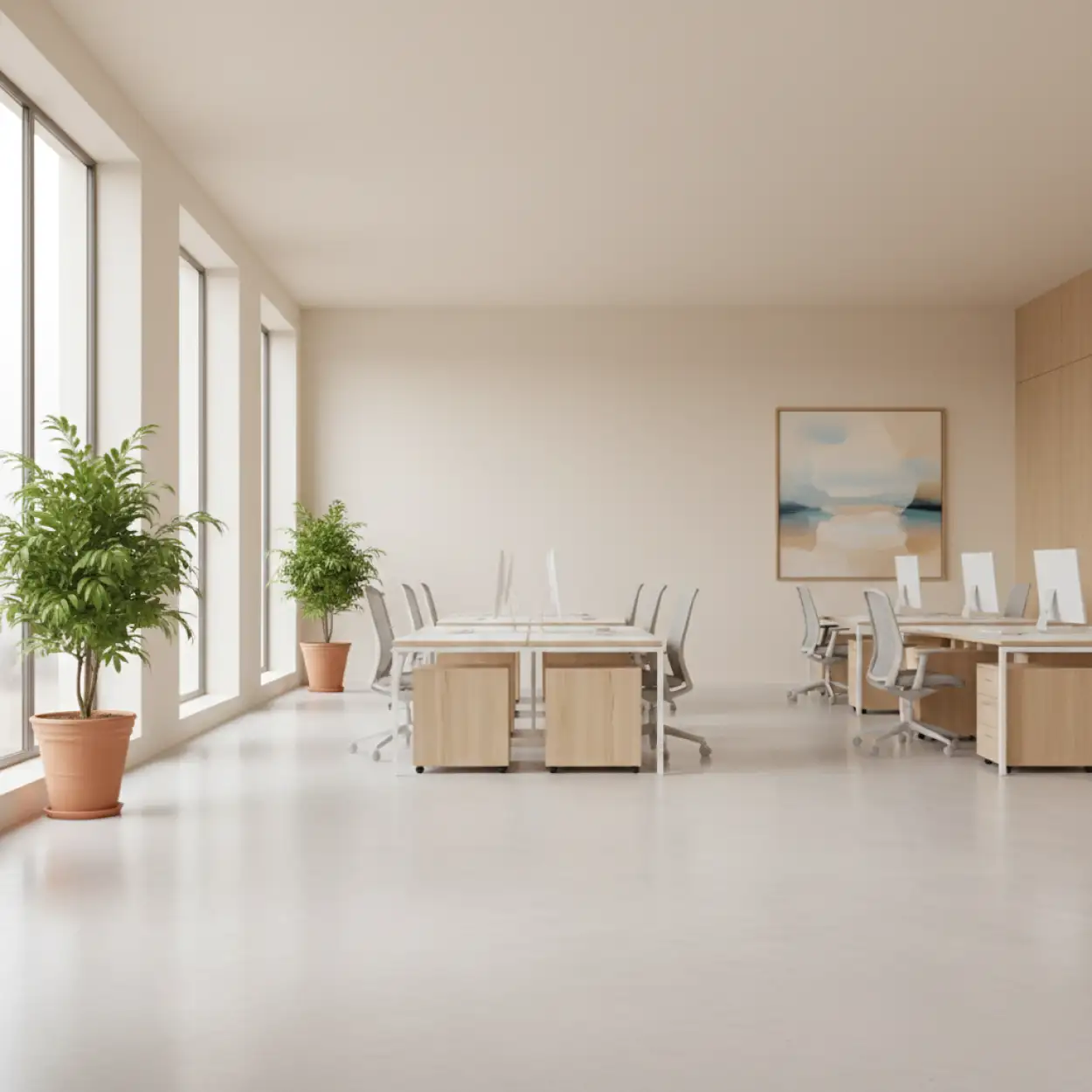 Free Download Office Interior Background With Neutral Colors - High Quality Office Interior Design Background Background