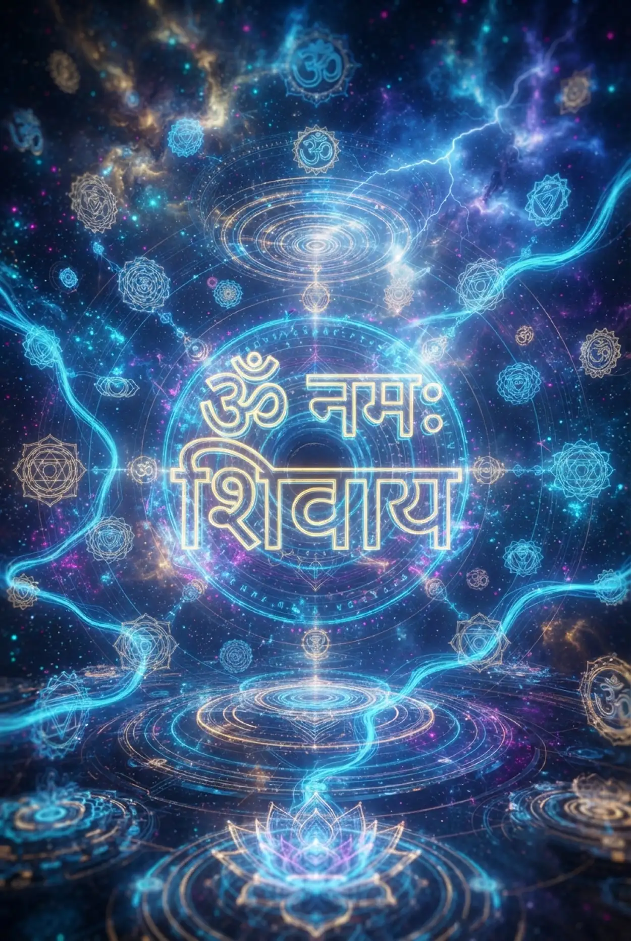 Free Download Om Namah Shivaya Neon Glow Wallpaper - High Quality Om Namah Shivaya Wallpaper Image