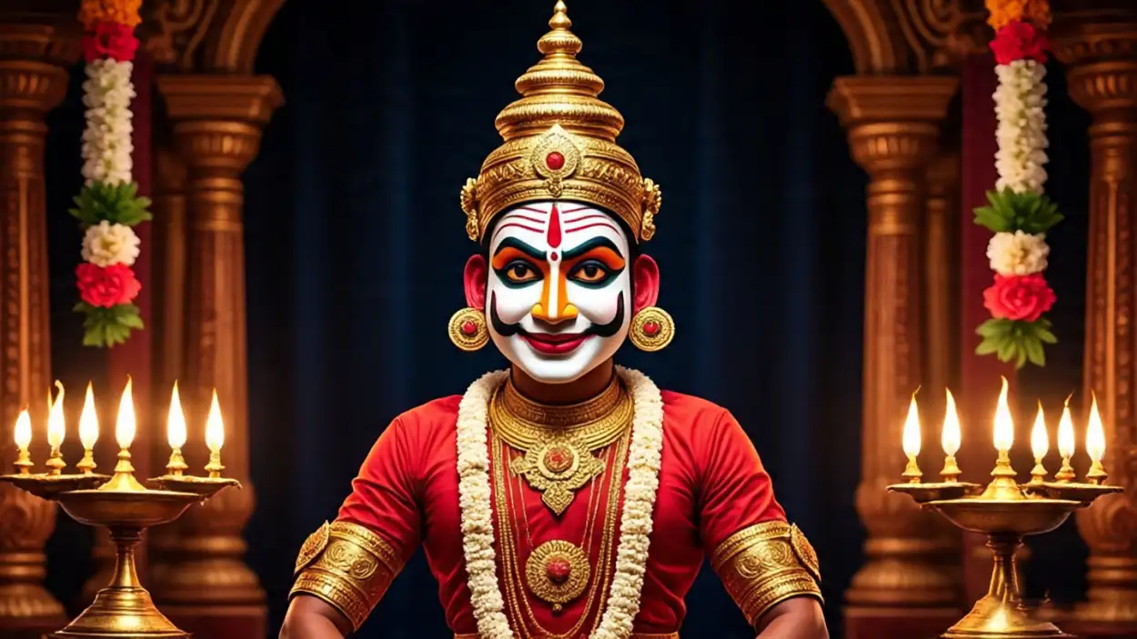 Free Download Onam Background With Kathakali Face Hd - High Quality Onam Background Background