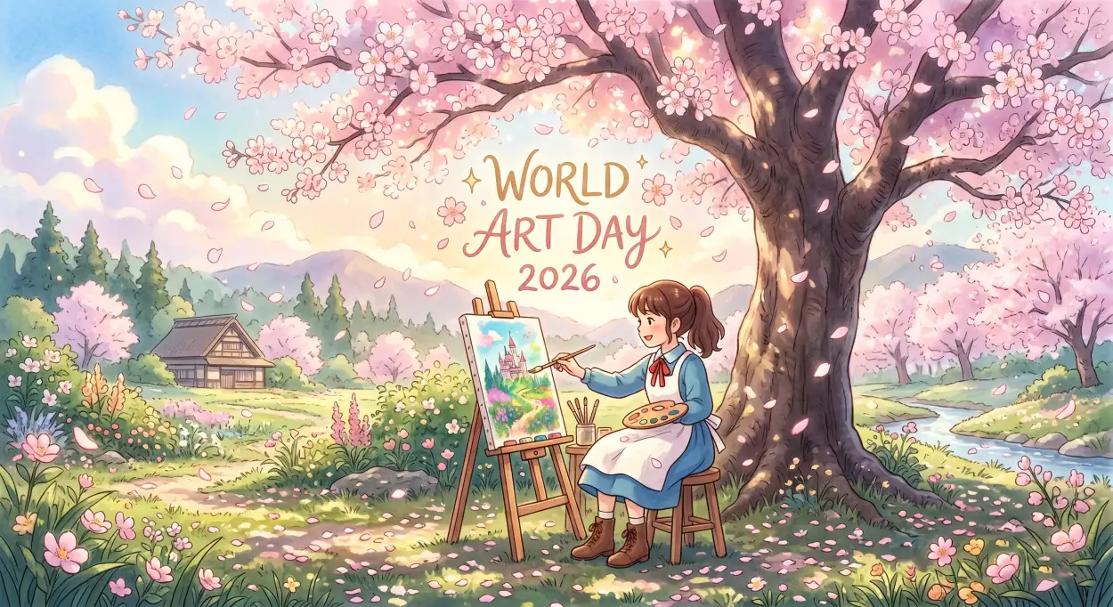 Free Download Painting Ideas For World Art Day 2 - High Quality World Art Day 2026 Wishes Image