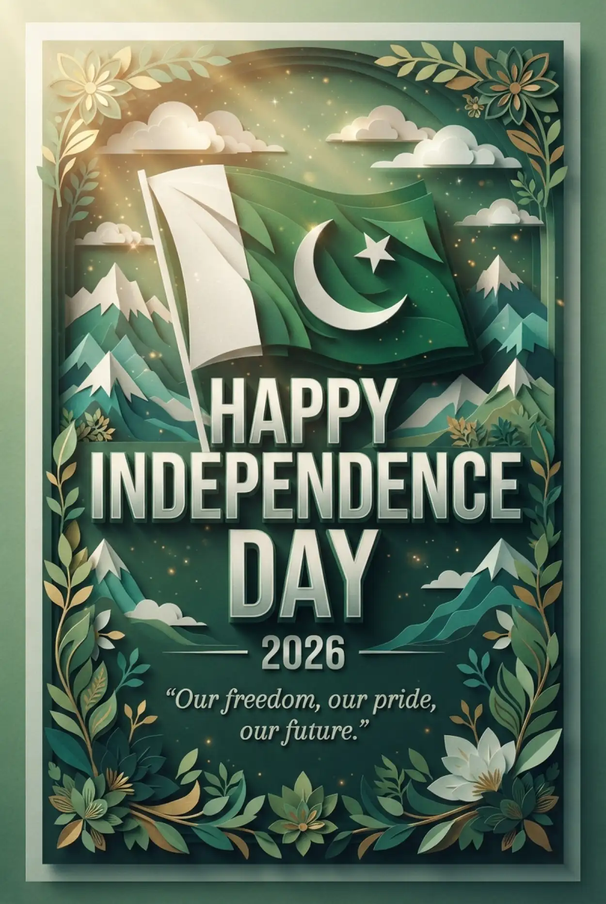 Free Download Pakistan Independence Day 2026 Card Design - High Quality Pakistan Independence Day 2026 Image
