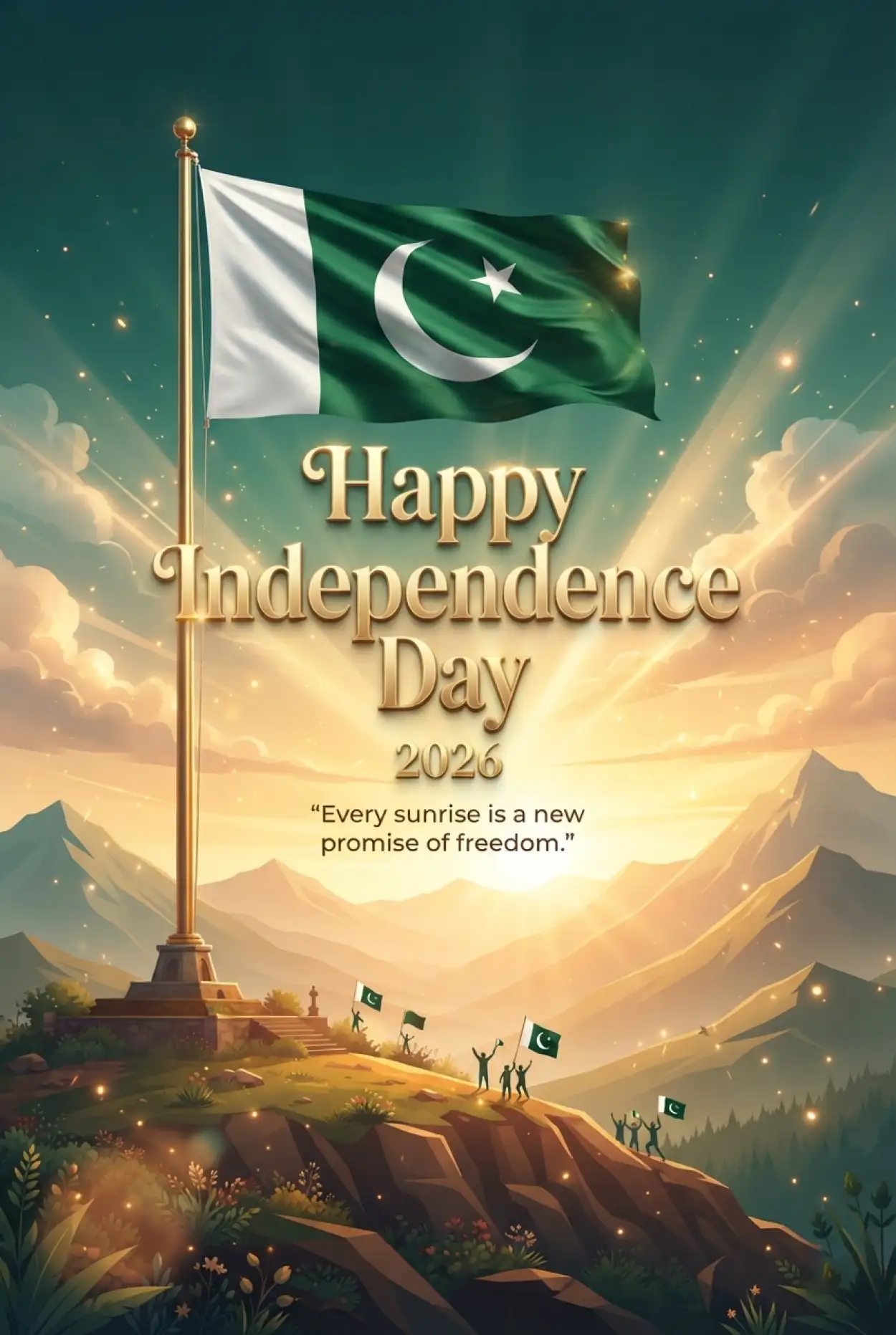 Free Download Pakistan Independence Day 2026 National Day Poster - High Quality Pakistan Independence Day 2026 Image
