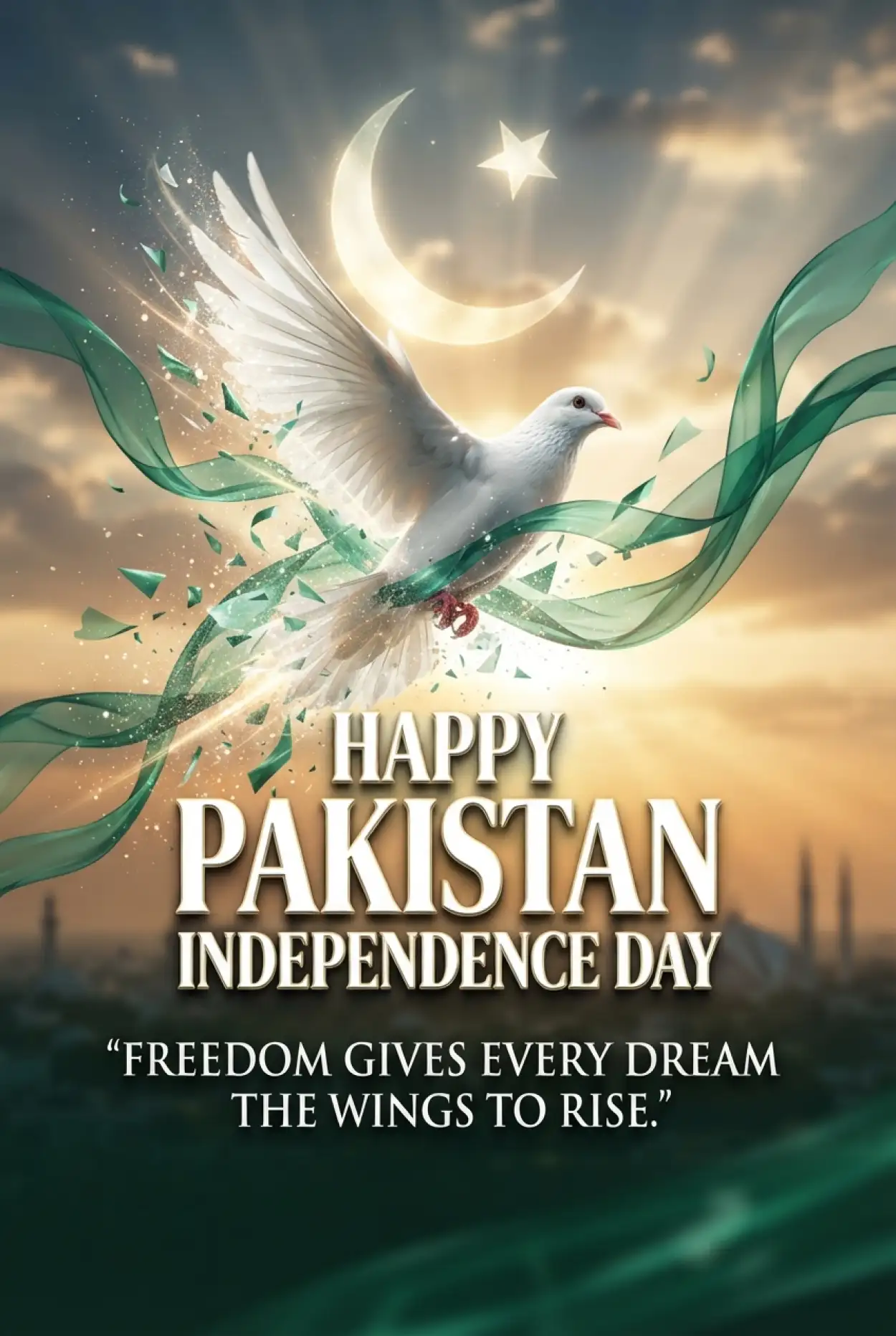 Free Download Pakistan Independence Day 2026 Quote Poster - High Quality Pakistan Independence Day 2026 Image