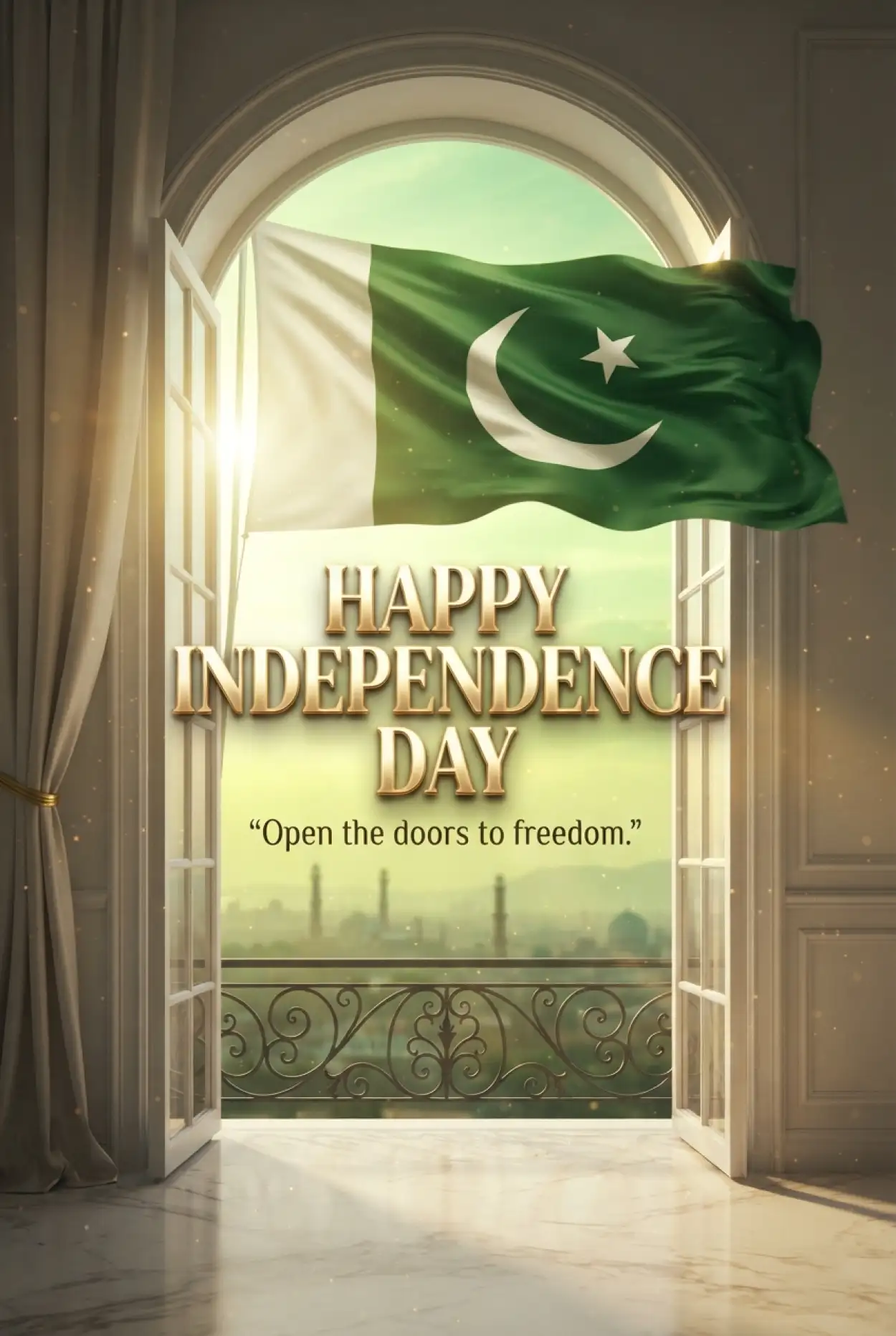 Free Download Pakistan Independence Day Digital Greeting Post - High Quality Pakistan Independence Day 2026 Image