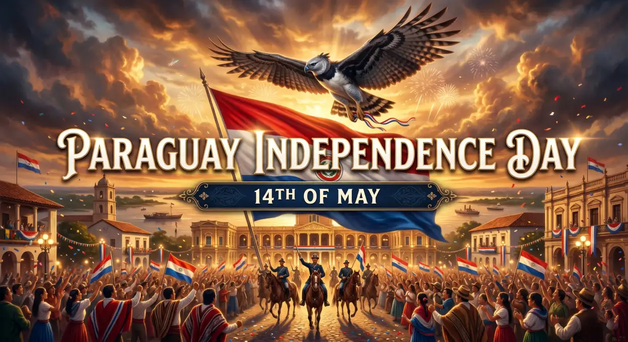 Free Download Paraguay Independence Day 2026 Cinematic Artwork - High Quality Paraguay Independence Day 2026 Wishes Image