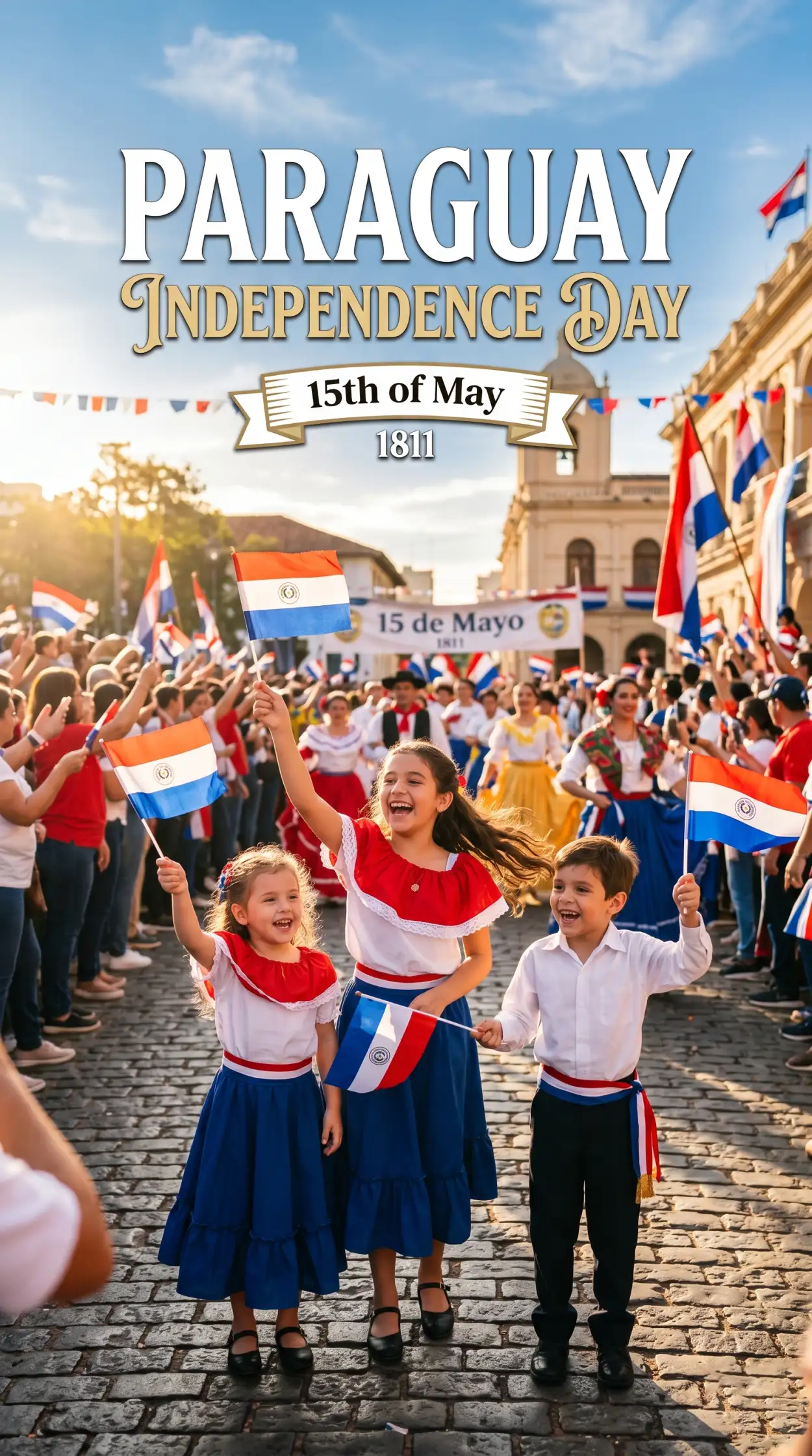 Free Download Paraguay Independence Day 2026 Cultural Poster - High Quality Paraguay Independence Day 2026 Wishes Image