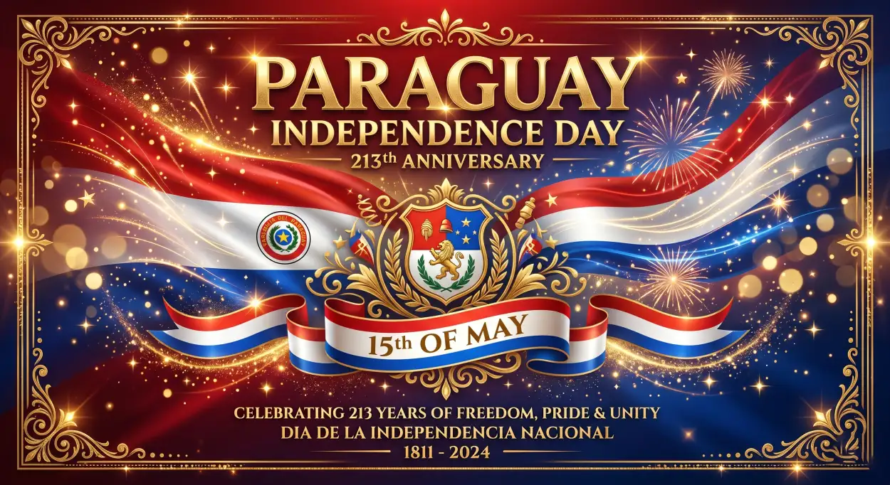 Free Download Paraguay Independence Day 2026 National Celebration - High Quality Paraguay Independence Day 2026 Wishes Image