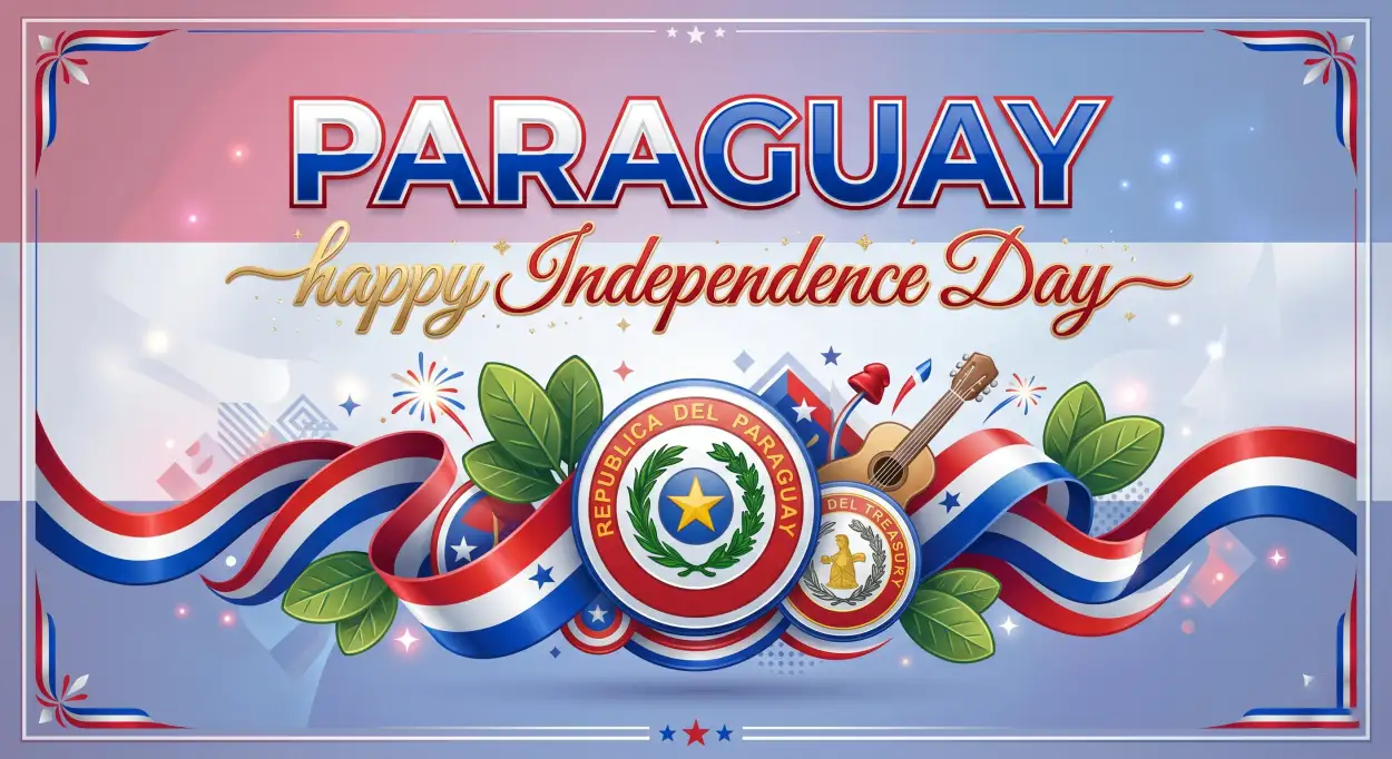 Free Download Paraguay Independence Day 2026 Png Images - High Quality Paraguay Independence Day 2026 Wishes Transparent PNG